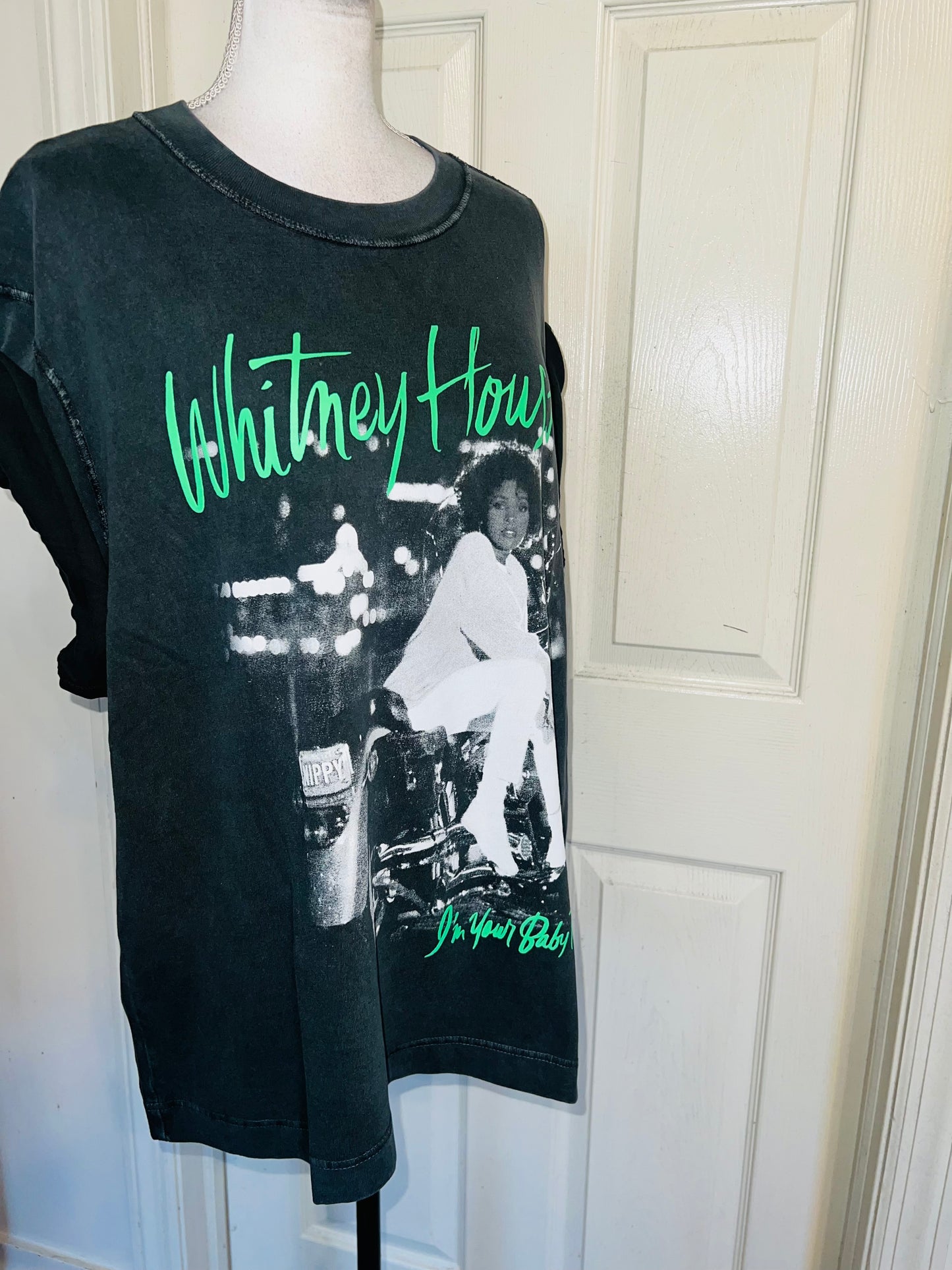 Whitney Houston Double Sided Oversized Distressed Tee