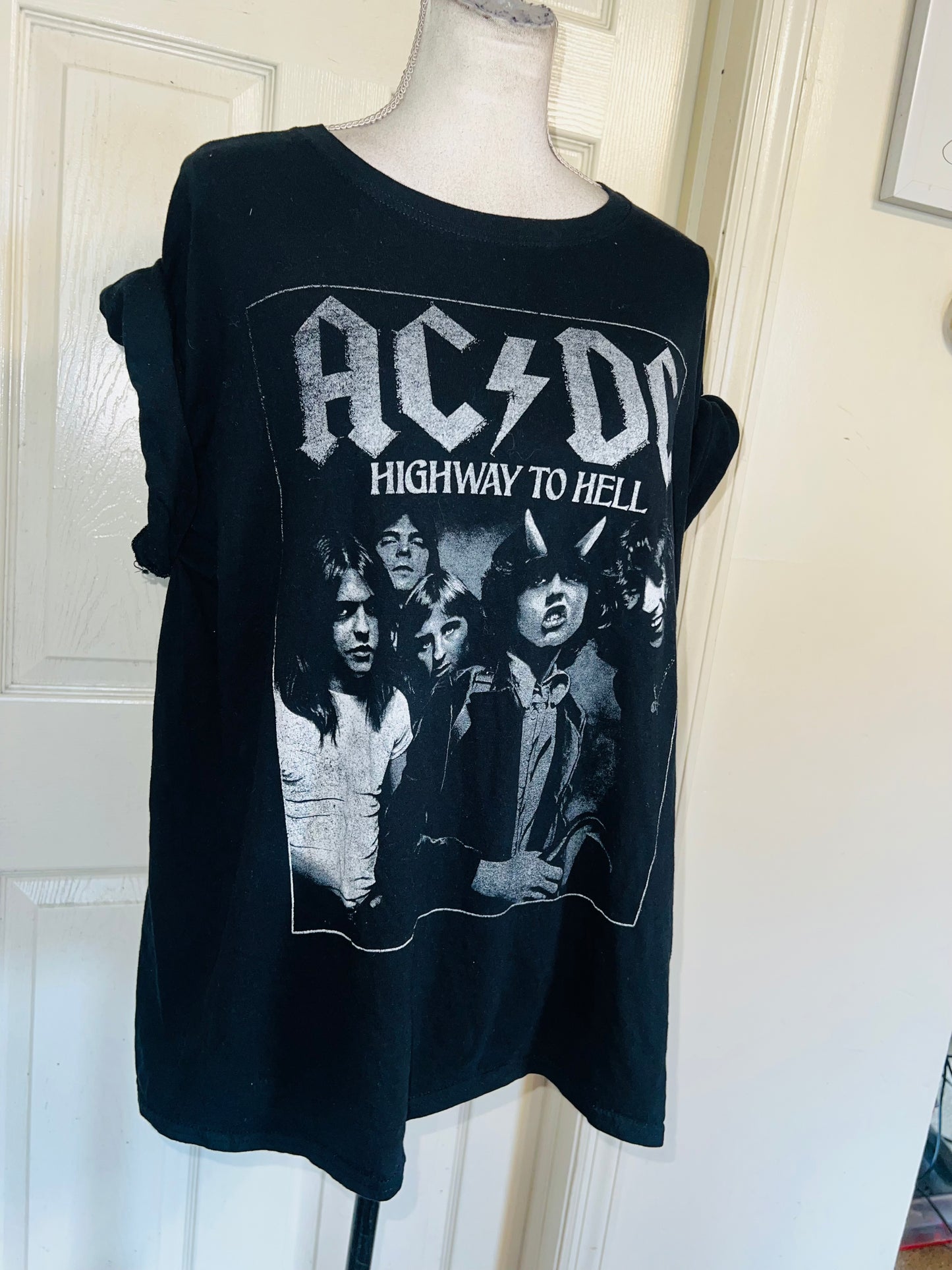 AC/DC Highway to Hell Distressed Oversized Tee