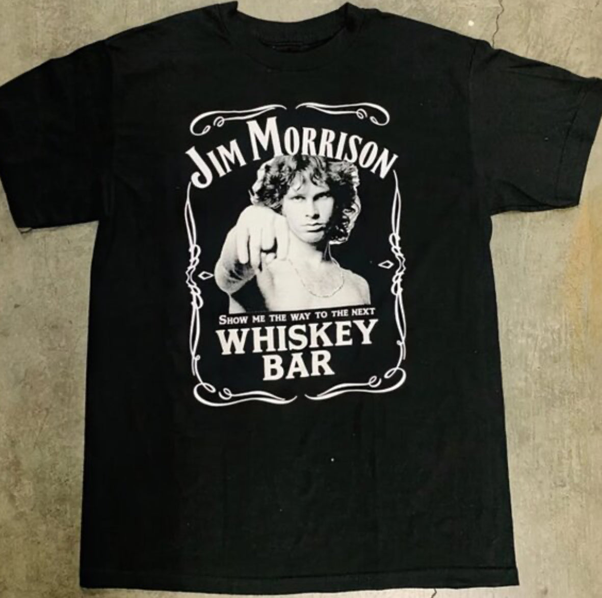 Jim Morrison Whiskey Bar Oversized Distressed Tee