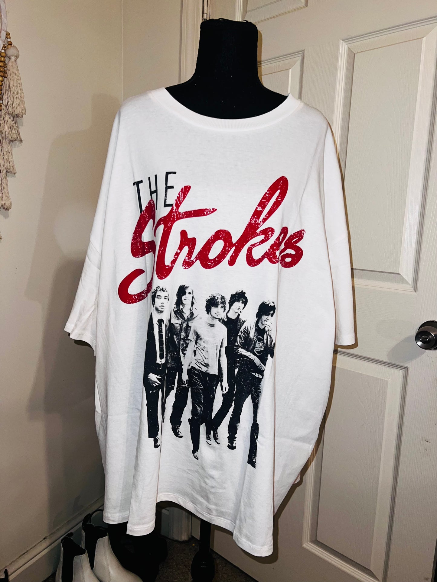 The Strokes Oversized Distressed Tee