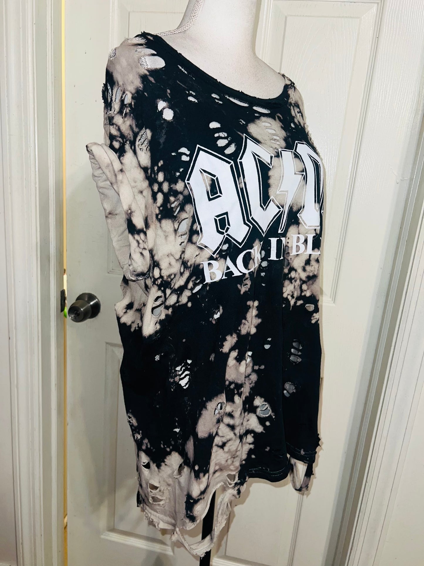 AC/DC Double Sided Oversized Distressed Tee