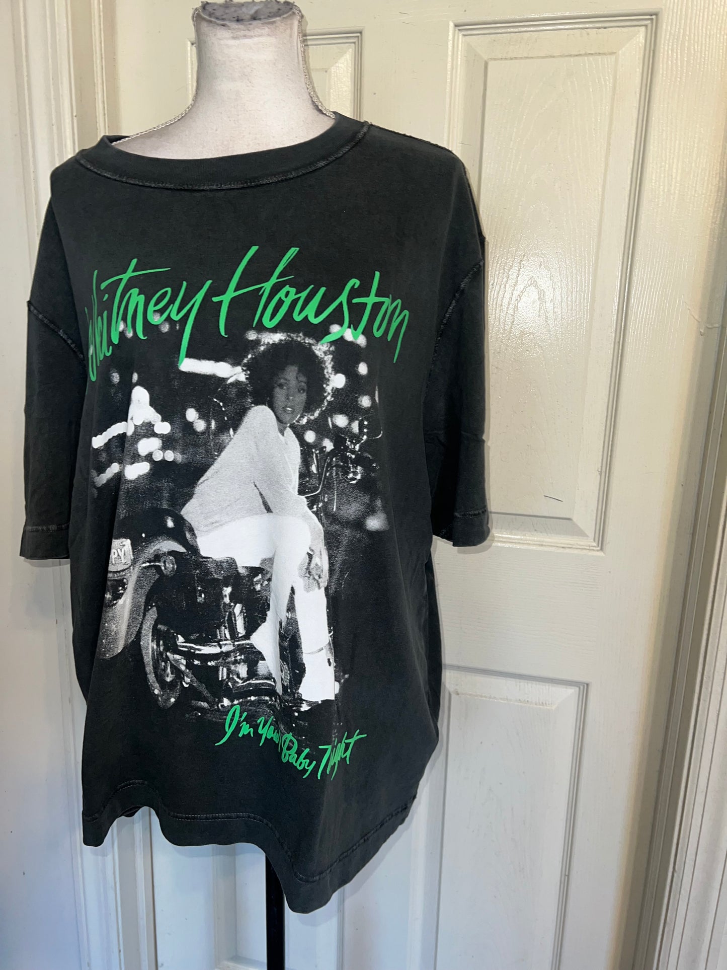 Whitney Houston Double Sided Oversized Distressed Tee