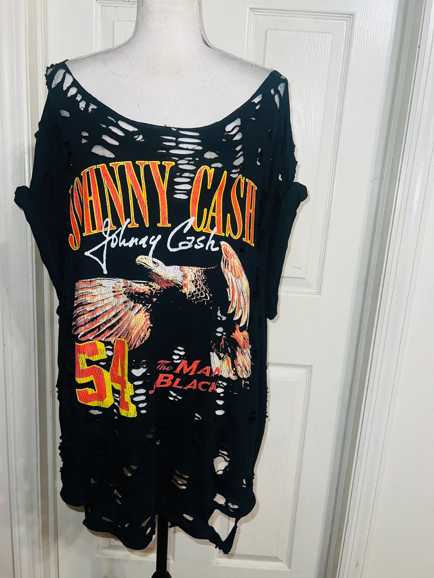 Johnny Cash Double Sided Oversized Distressed Tee