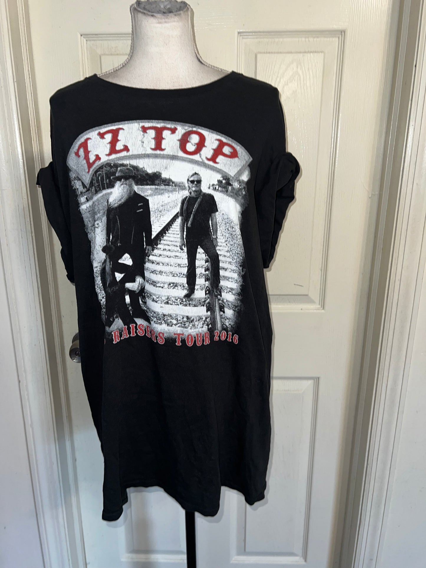 ZZ Top Double Sided Oversized Distressed Tee