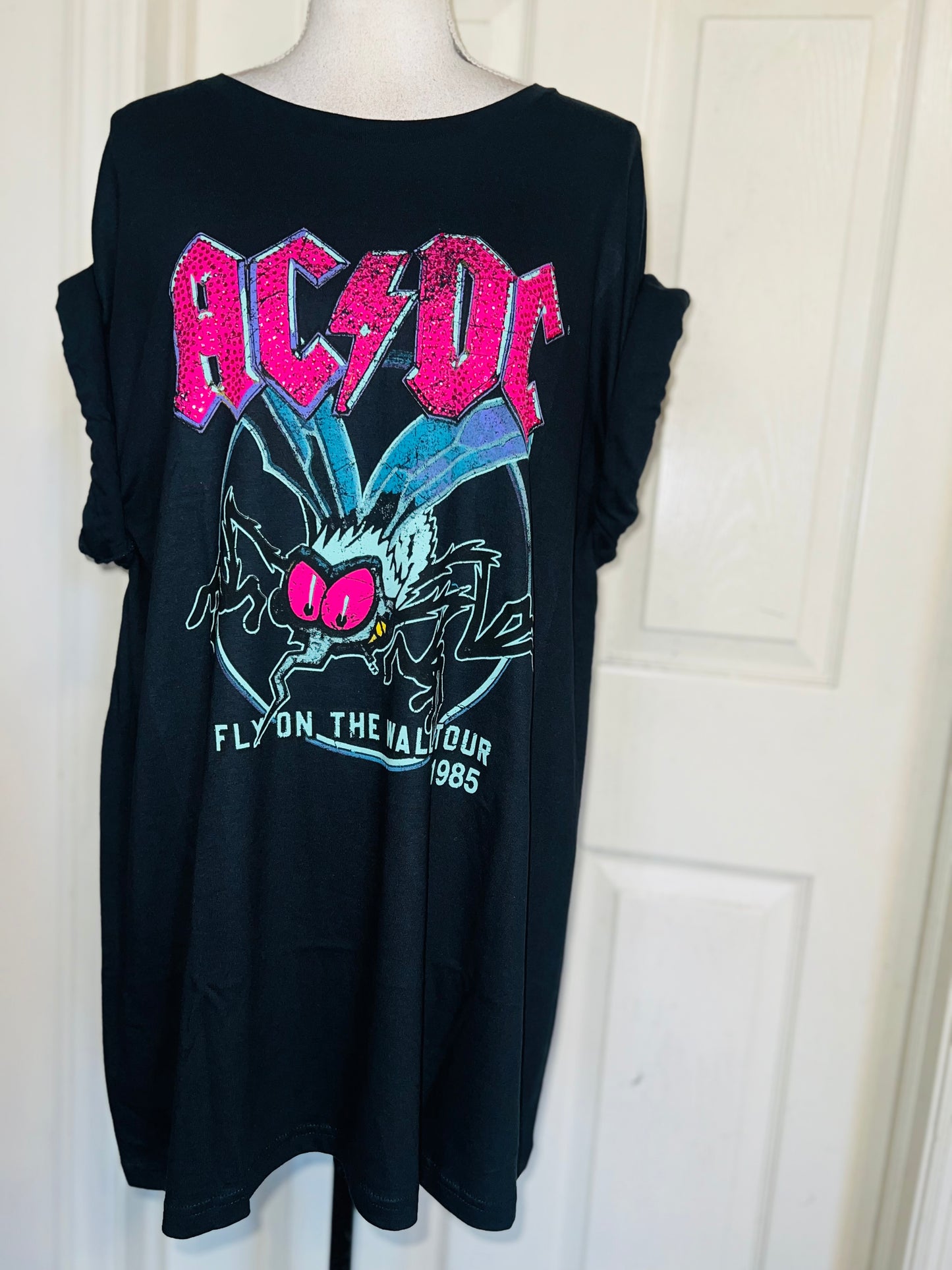 AC/DC Oversized Distressed Tee