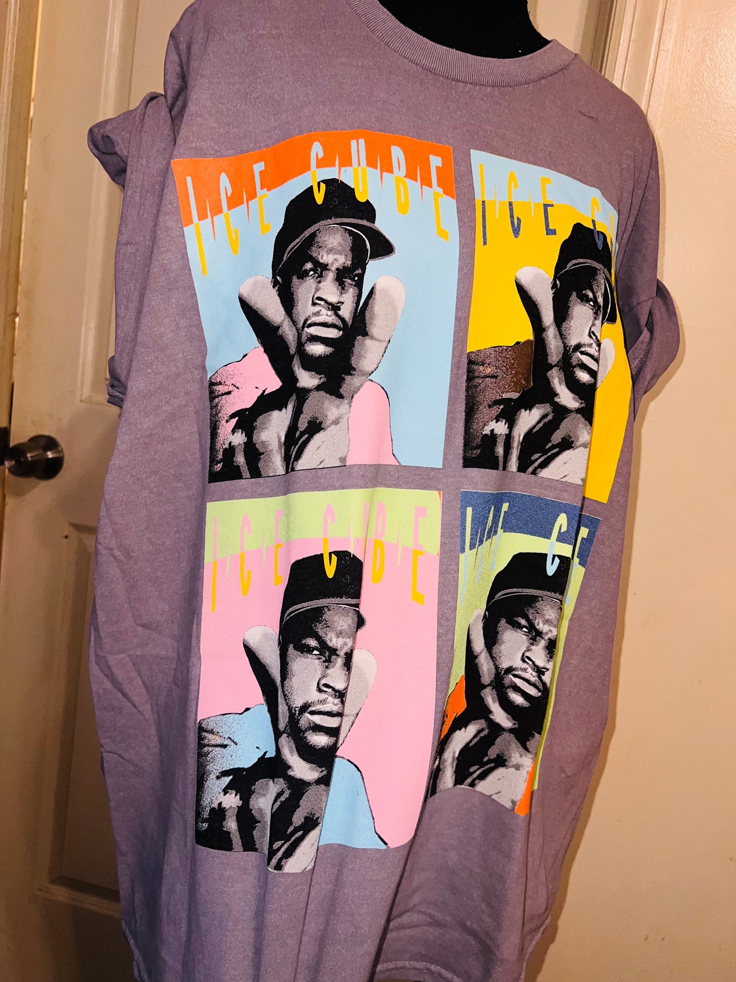 Ice Cube Warhol Pop Art Oversized Distressed Tee