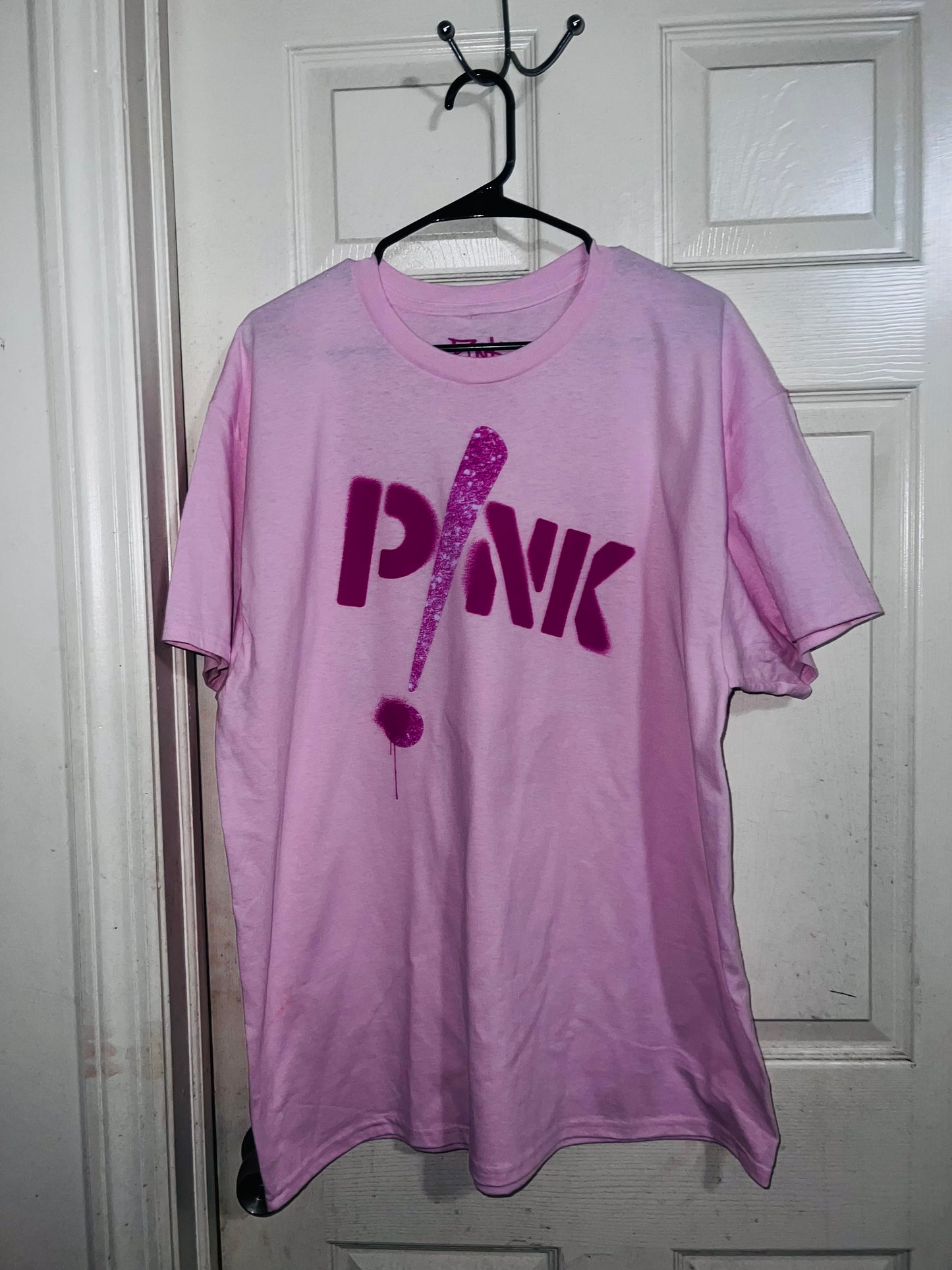 P!NK Double Sided Oversized Distressed Tee