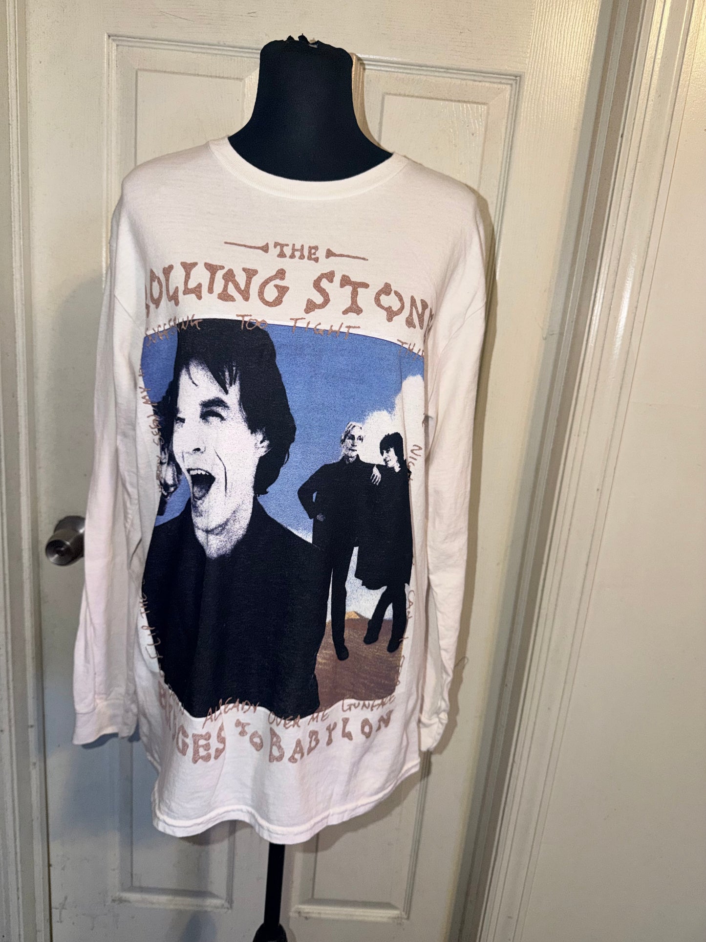 The Rolling Stones Oversized Distressed Long Sleeve Tee