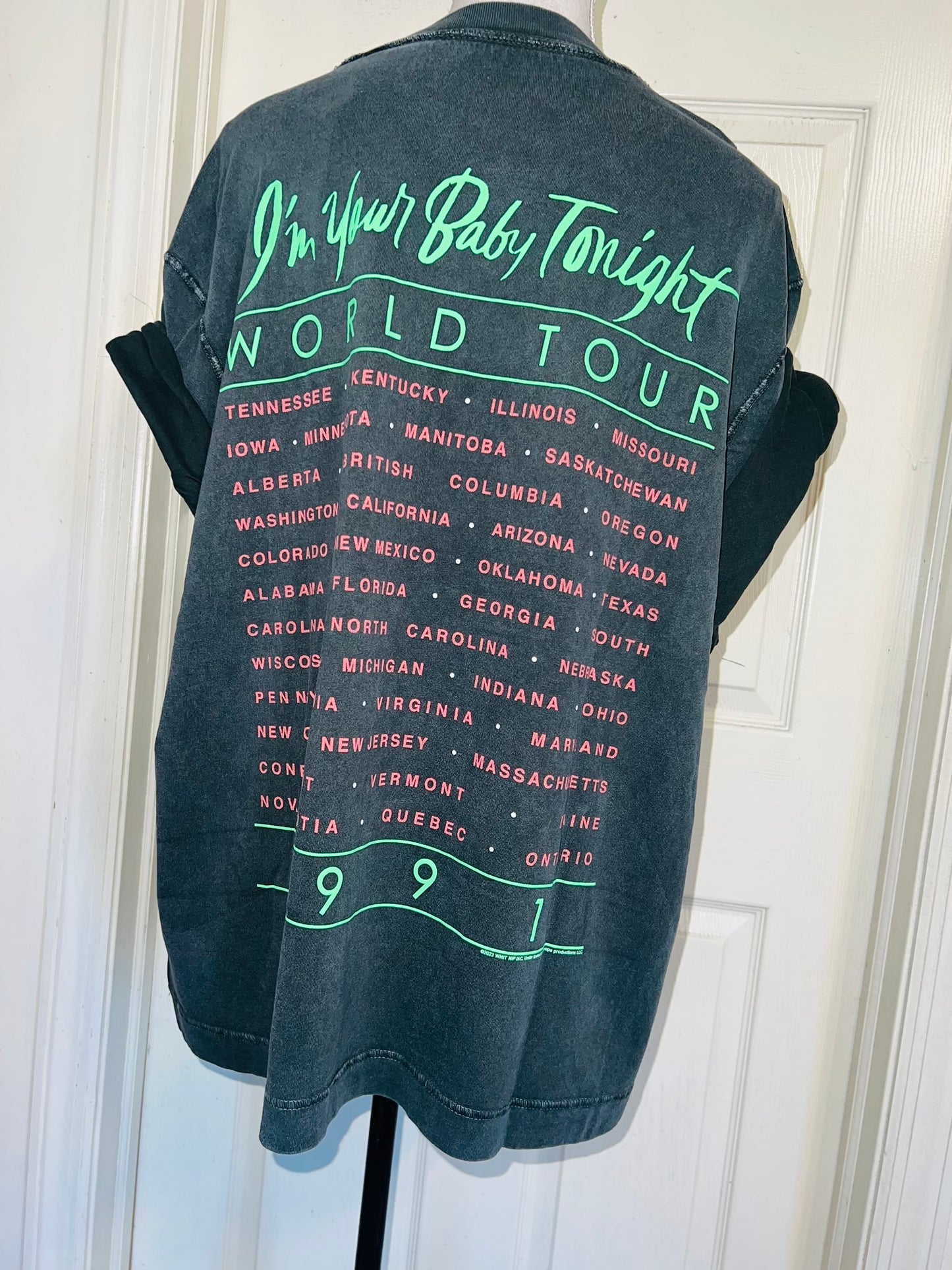 Whitney Houston Double Sided Oversized Distressed Tee