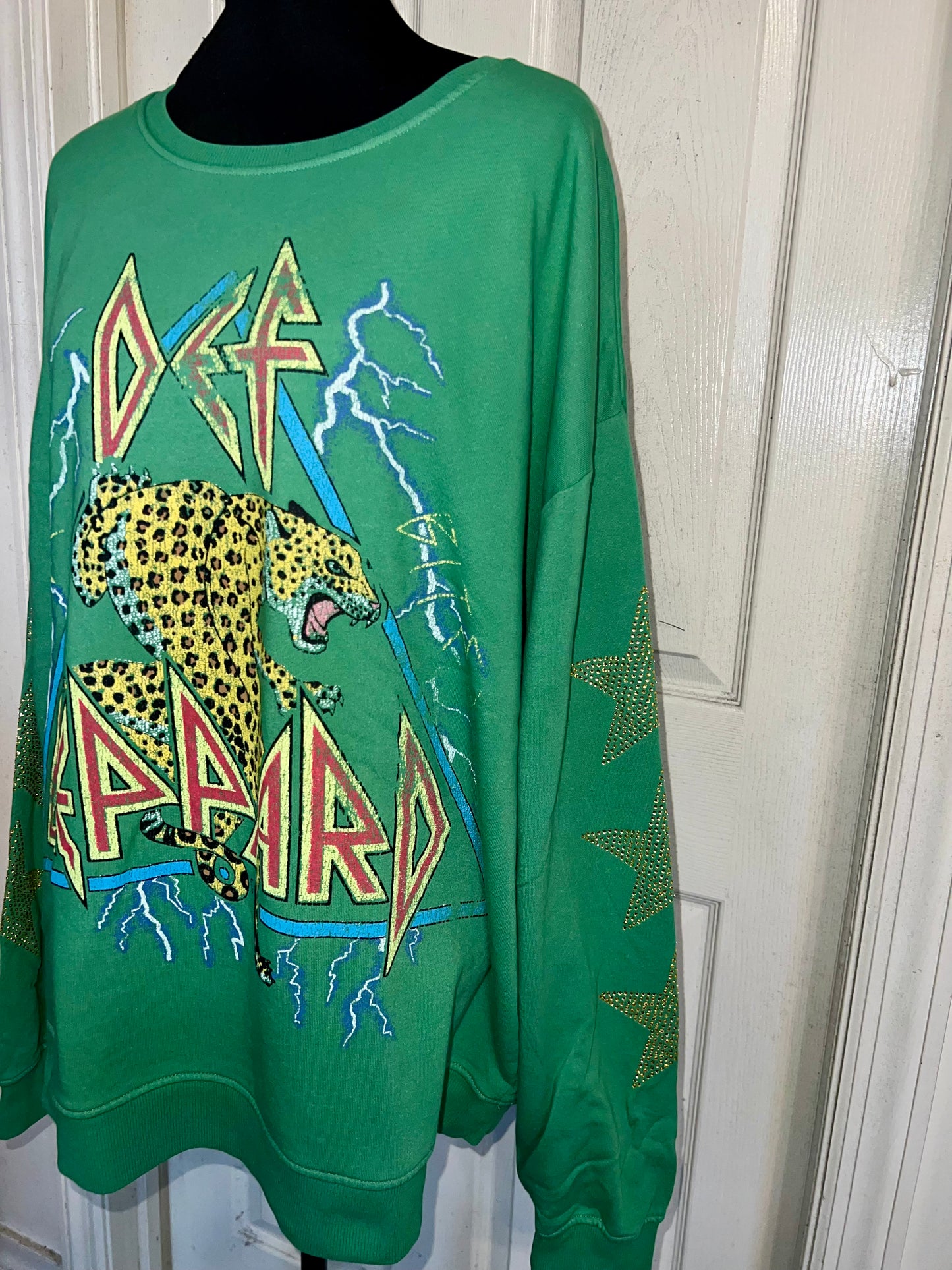 Def Leppard Oversized Distressed Sweatshirt