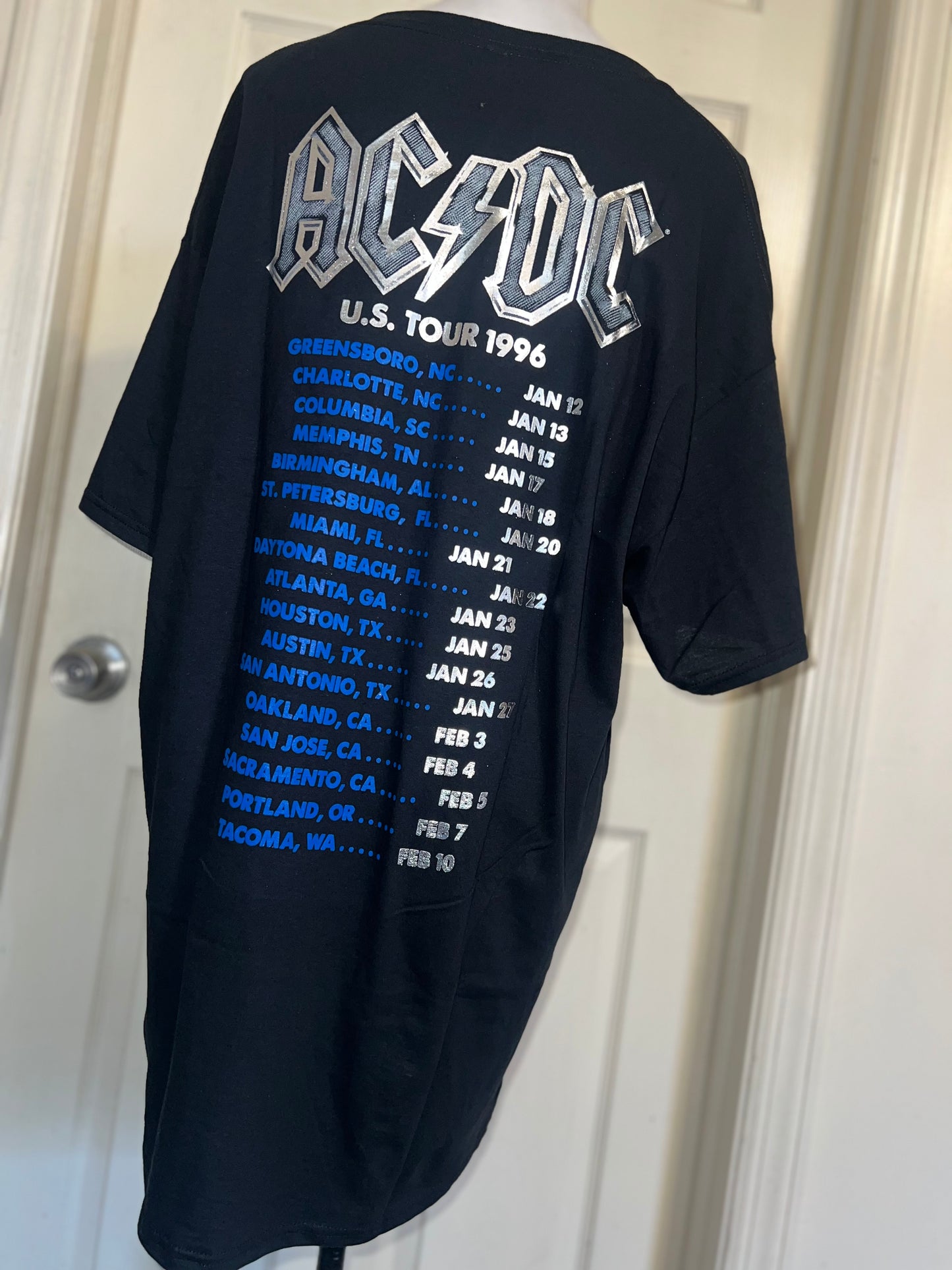 AC/DC Double Sided Oversized Distressed Tee