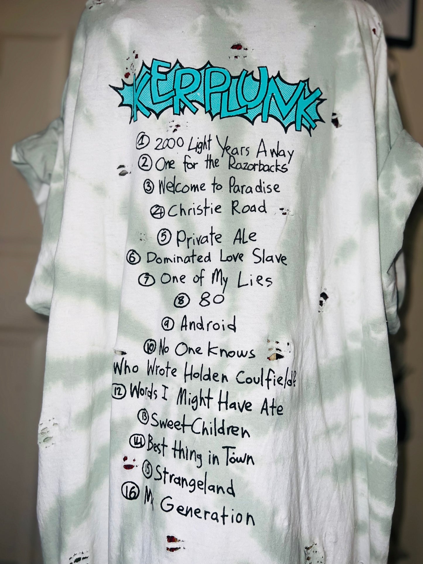 Green Day Tie Dye Double Sided Distressed Tee