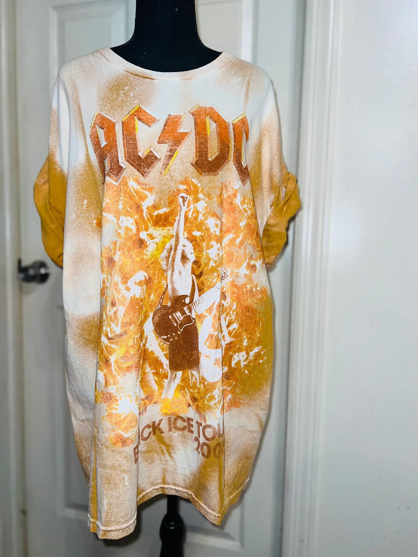 AC/DC Bleached Oversized Distressed Tee