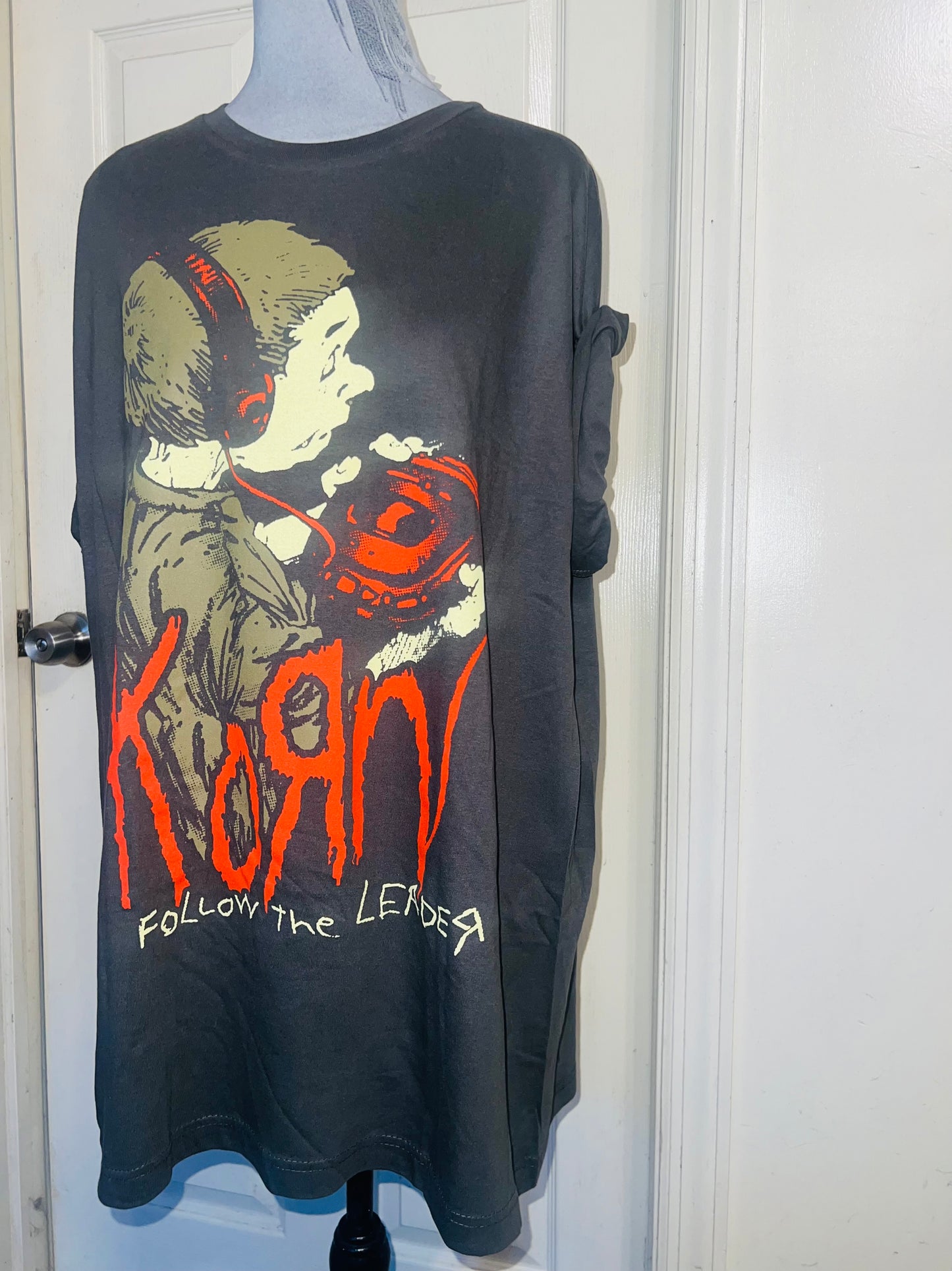 Korn Double Sided Oversized Distressed Tee