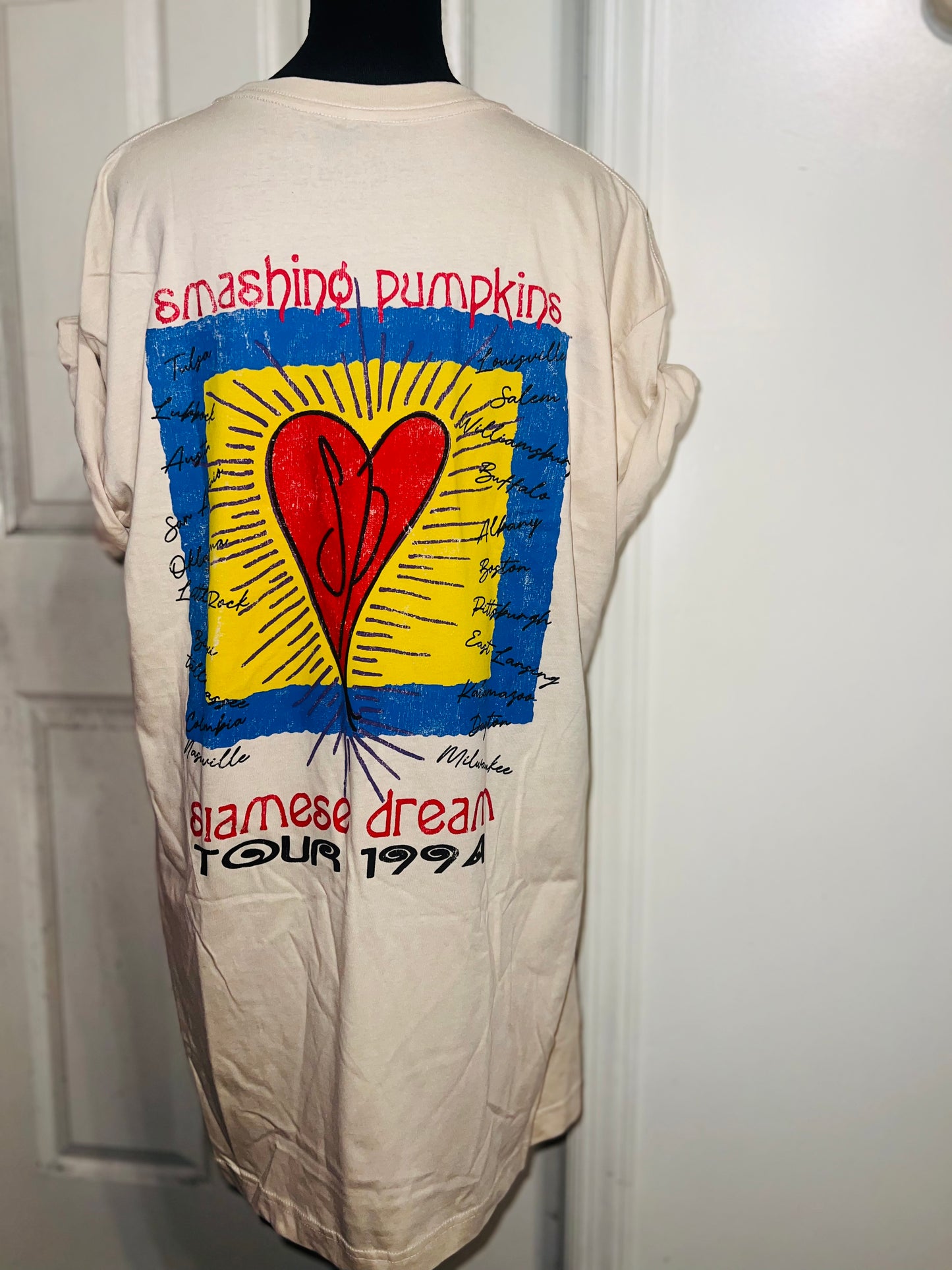 The Smashing Pumpkins Double Sided Oversized Distressed Tee