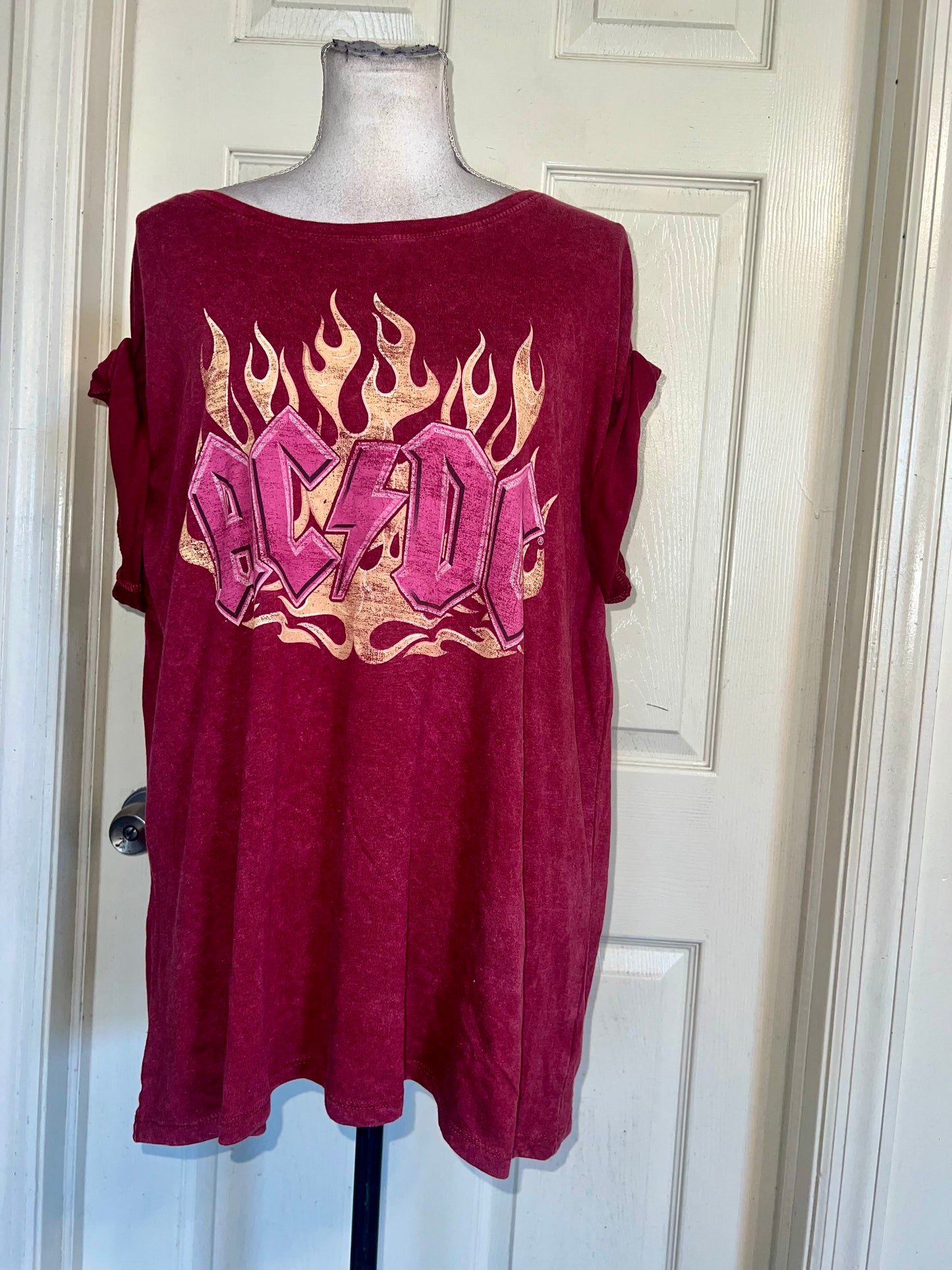 AC/DC Oversized Distressed Tee