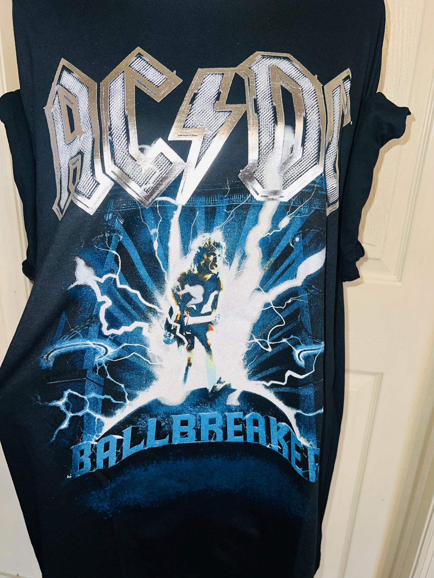AC/DC Double Sided Oversized Distressed Tee