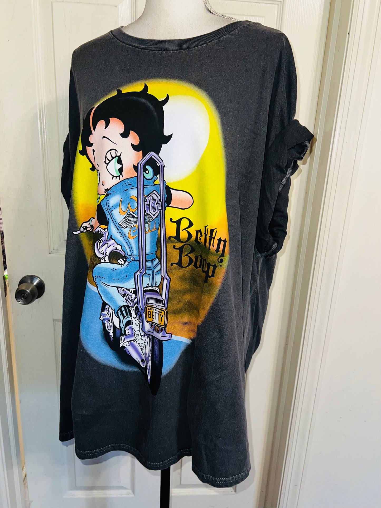 Betty Boop Wild Child Oversized Distressed Tee