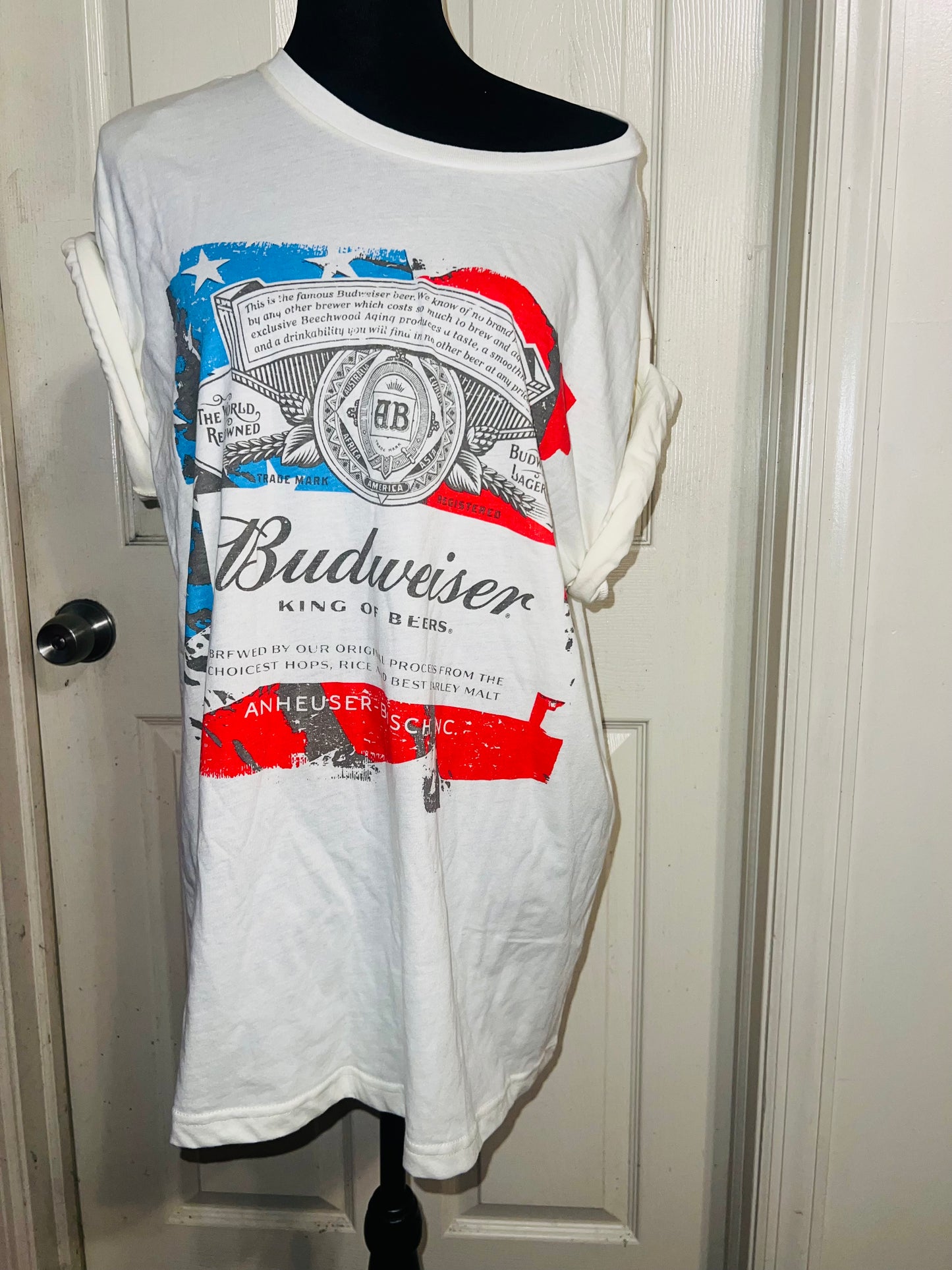 Budweiser USA Oversized Distressed Tee