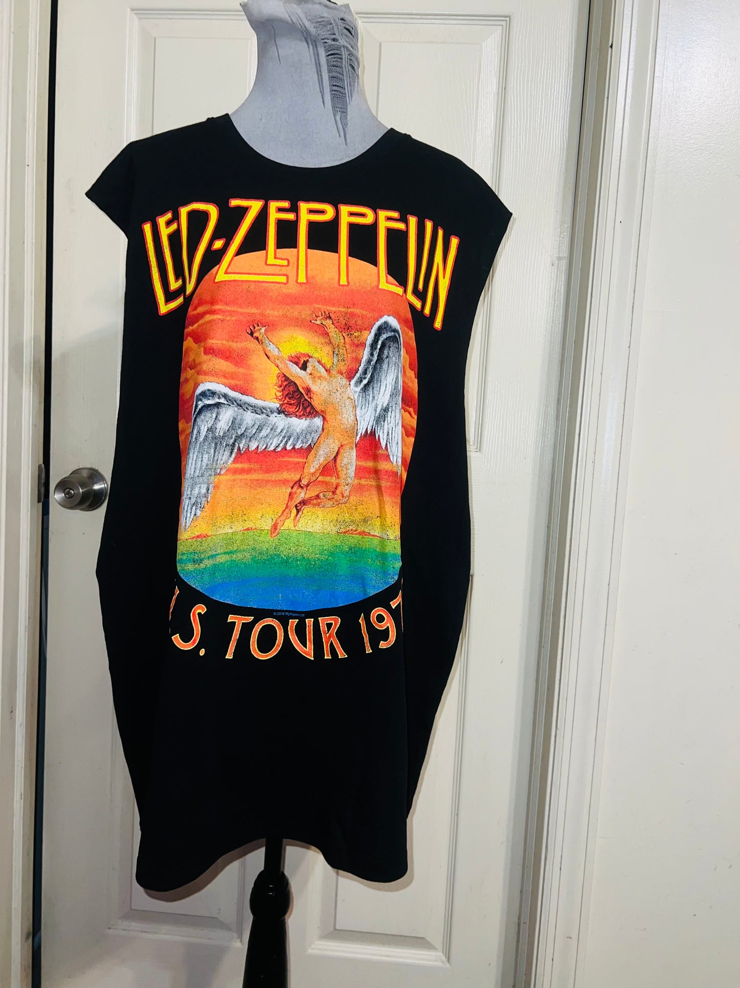 Led Zeppelin Oversized Distressed Muscle Tank/Dress