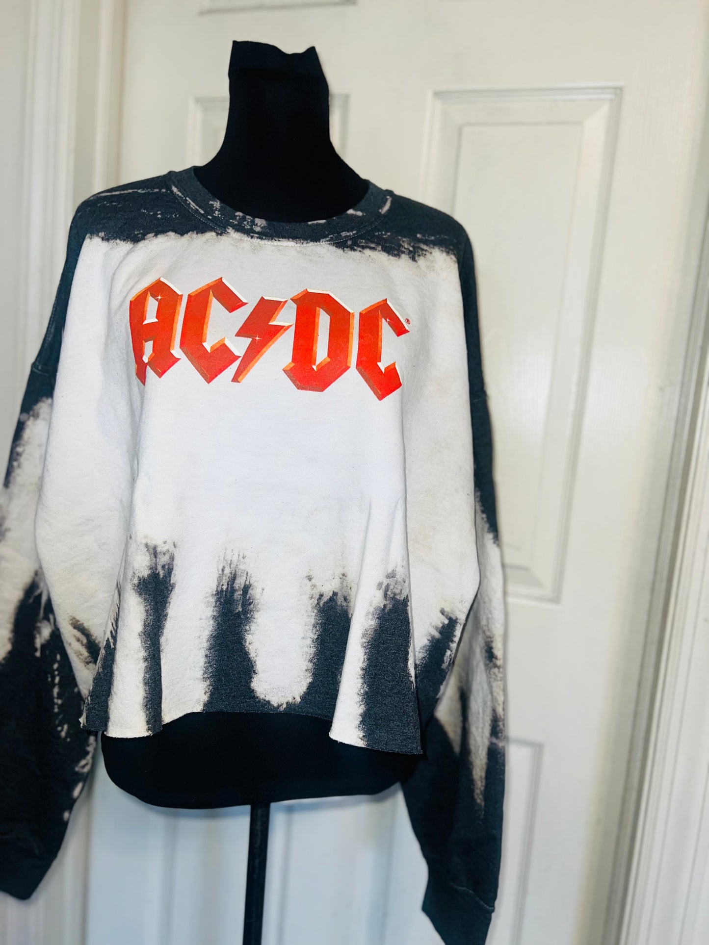 AC/DC Oversized Distressed Sweatshirt