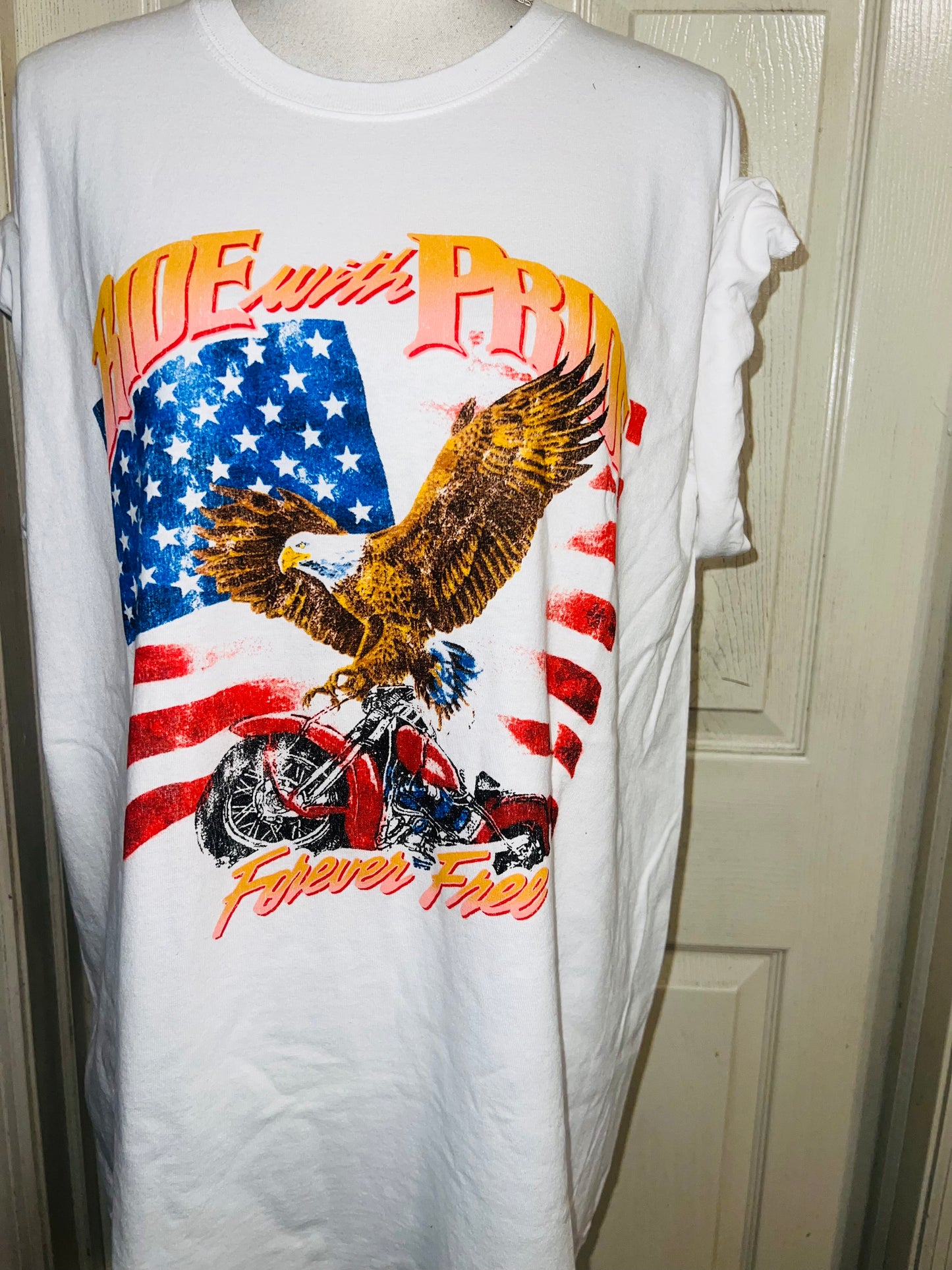 Ride With Pride Oversized Distressed Tee
