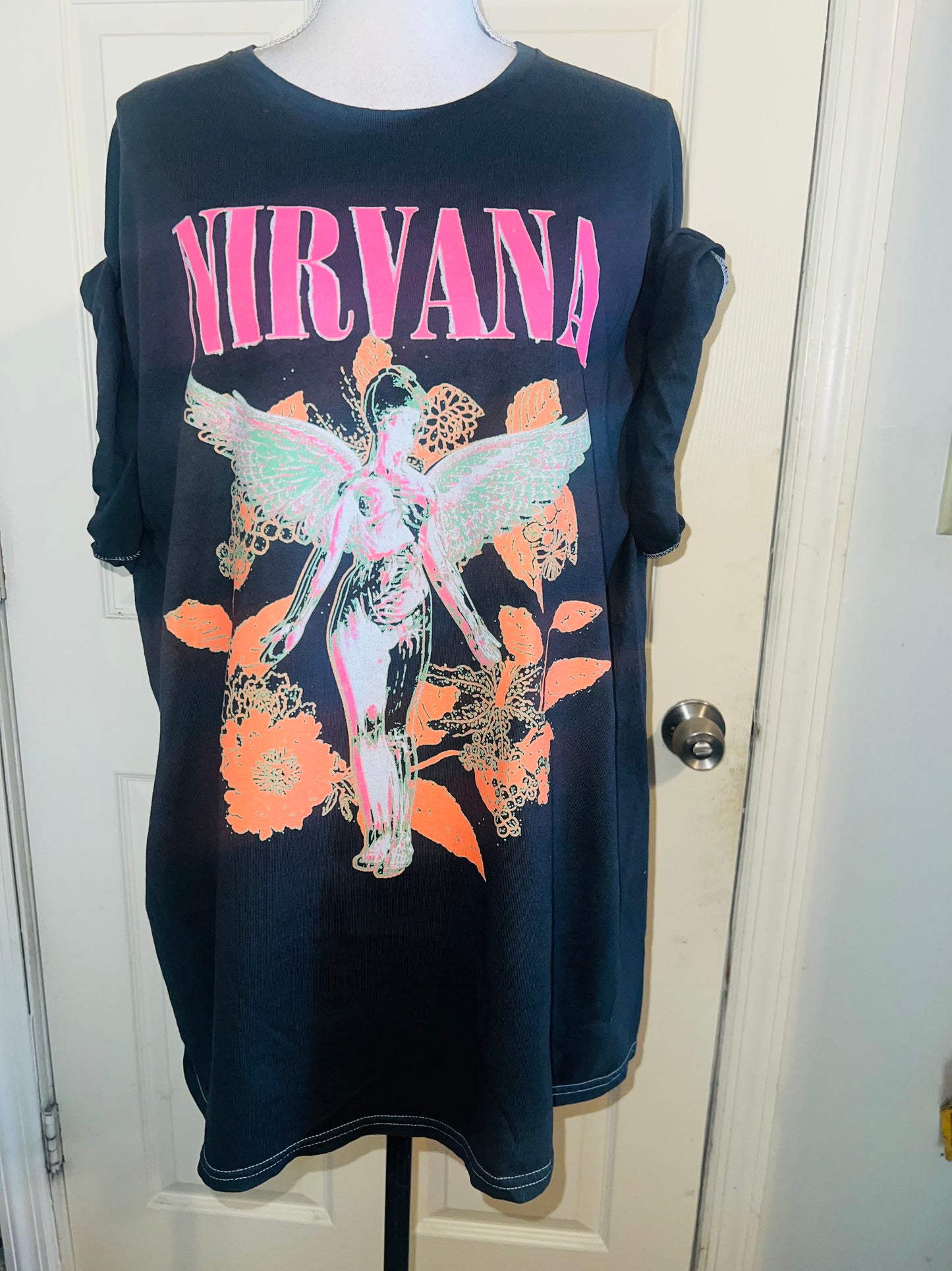 Nirvana Oversized Distressed Tee
