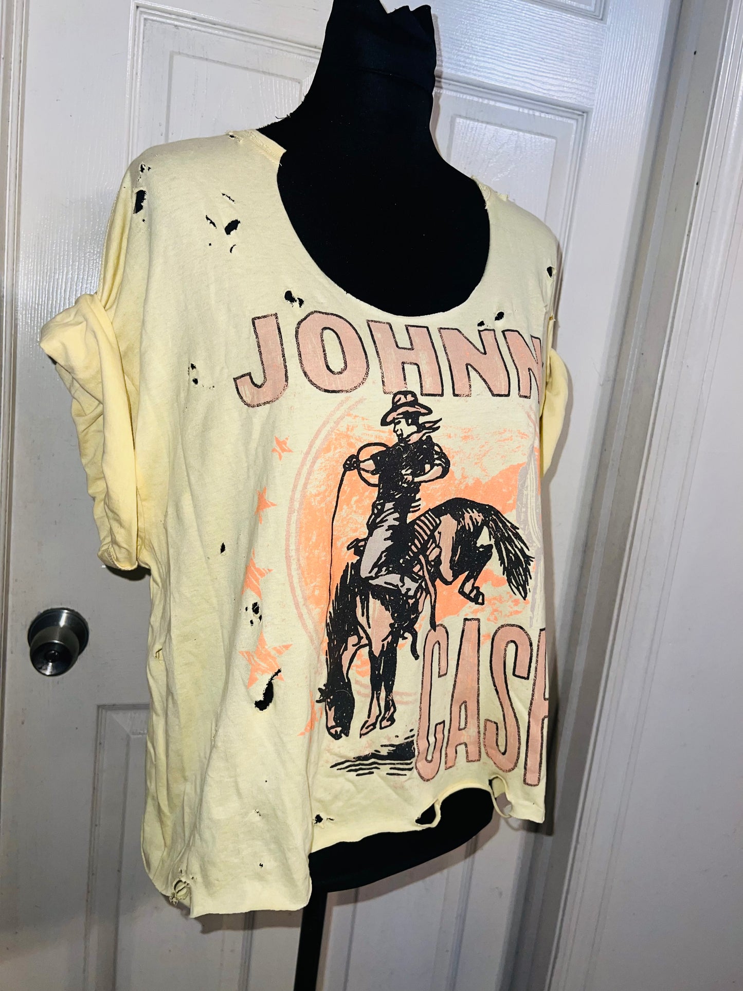 Johnny Cash Oversized Distressed Tee (As Is)