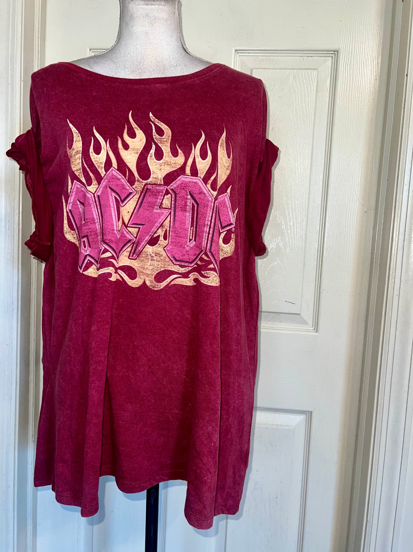 AC/DC Oversized Distressed Tee