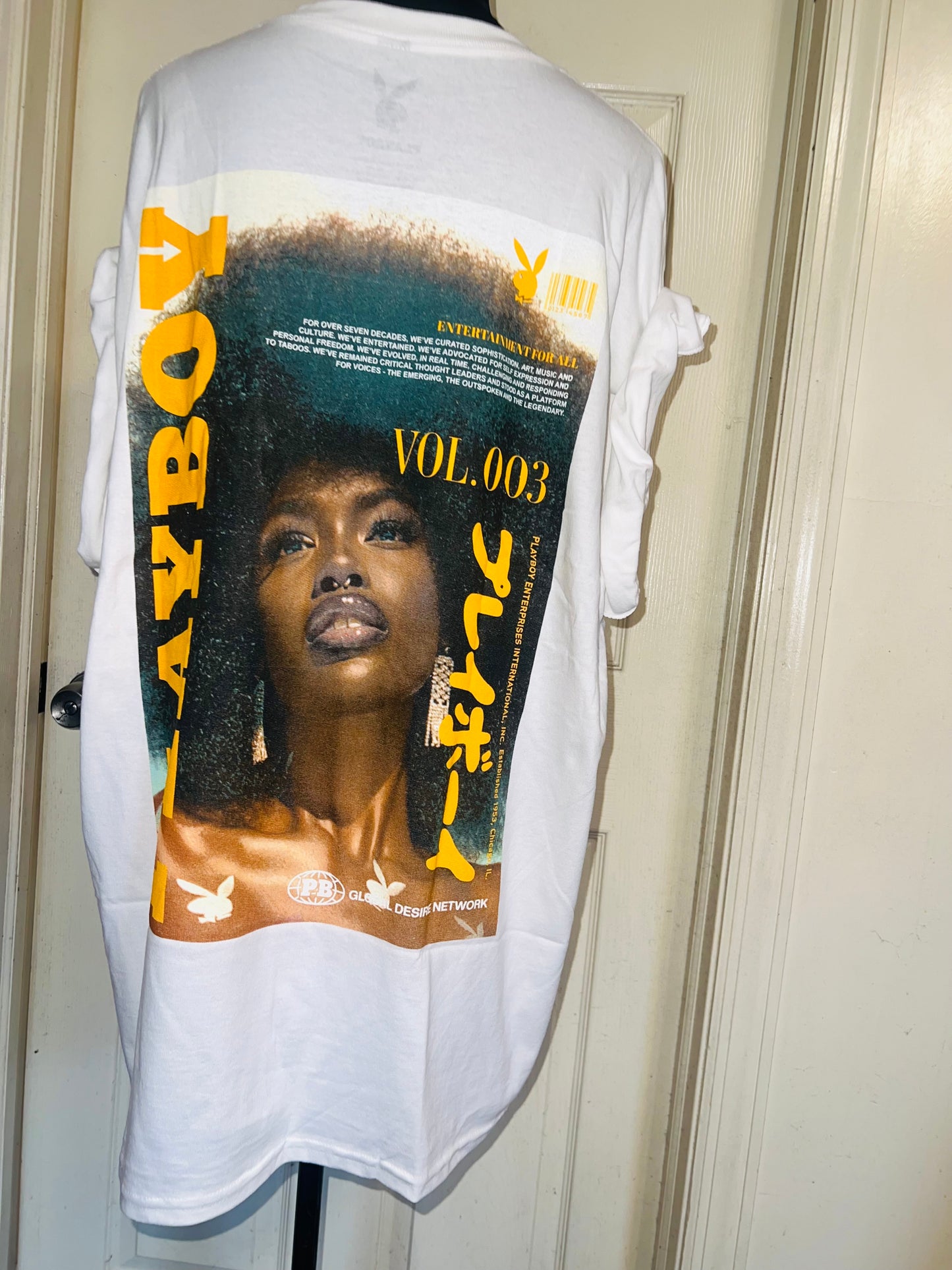 Playboy Double Sided Oversized Distressed Tee