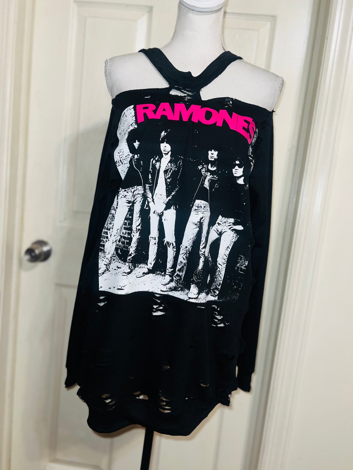 Ramones Oversized Distressed Sweatshirt