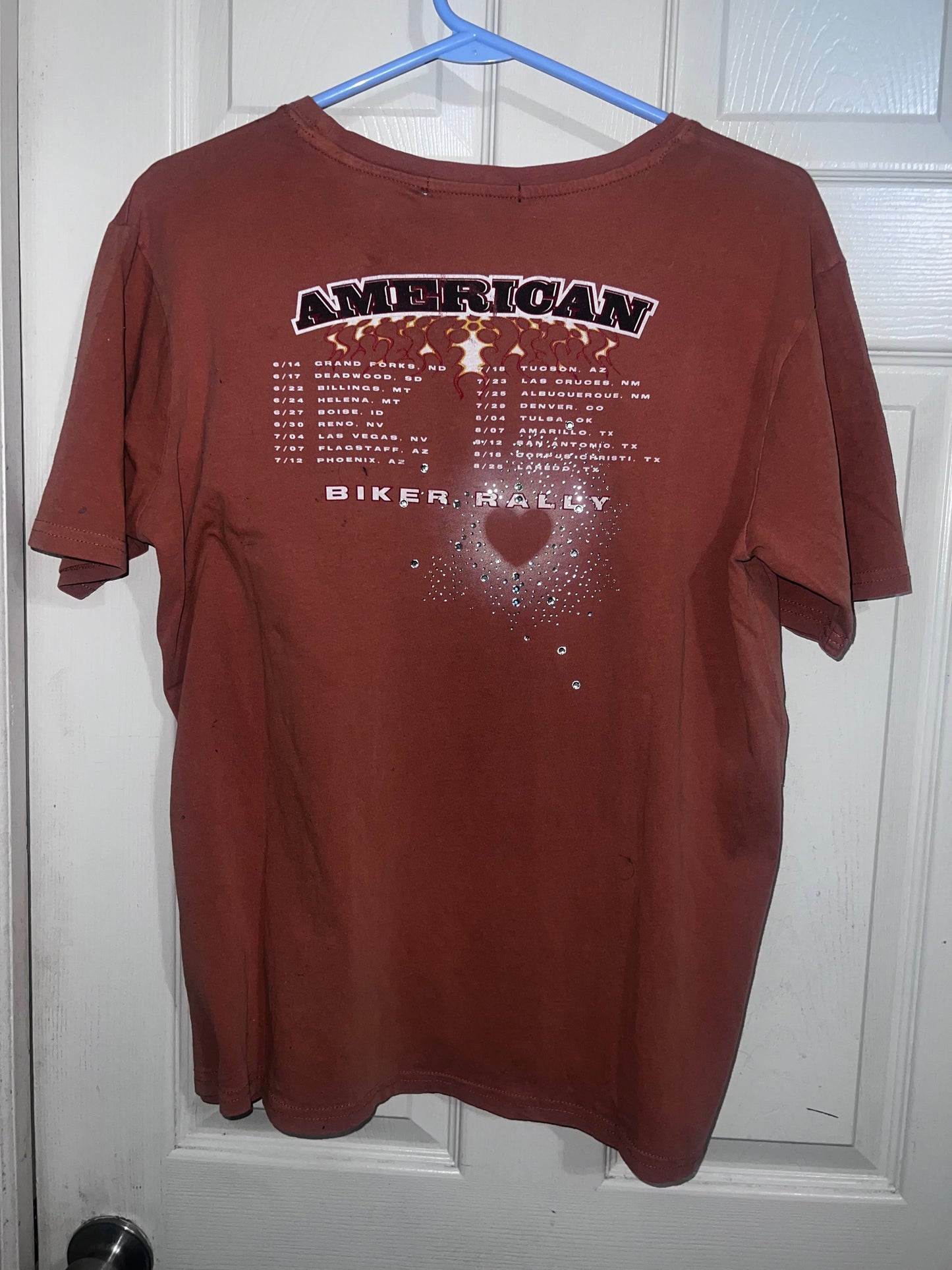 Bike Rally Oversized Distressed Double Sided Tee