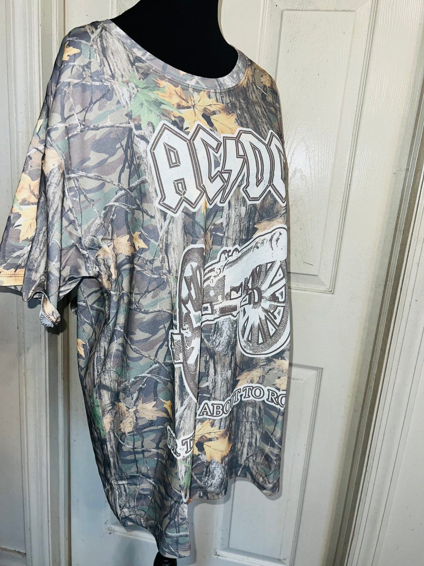AC/DC Camo Oversized Distressed Tee
