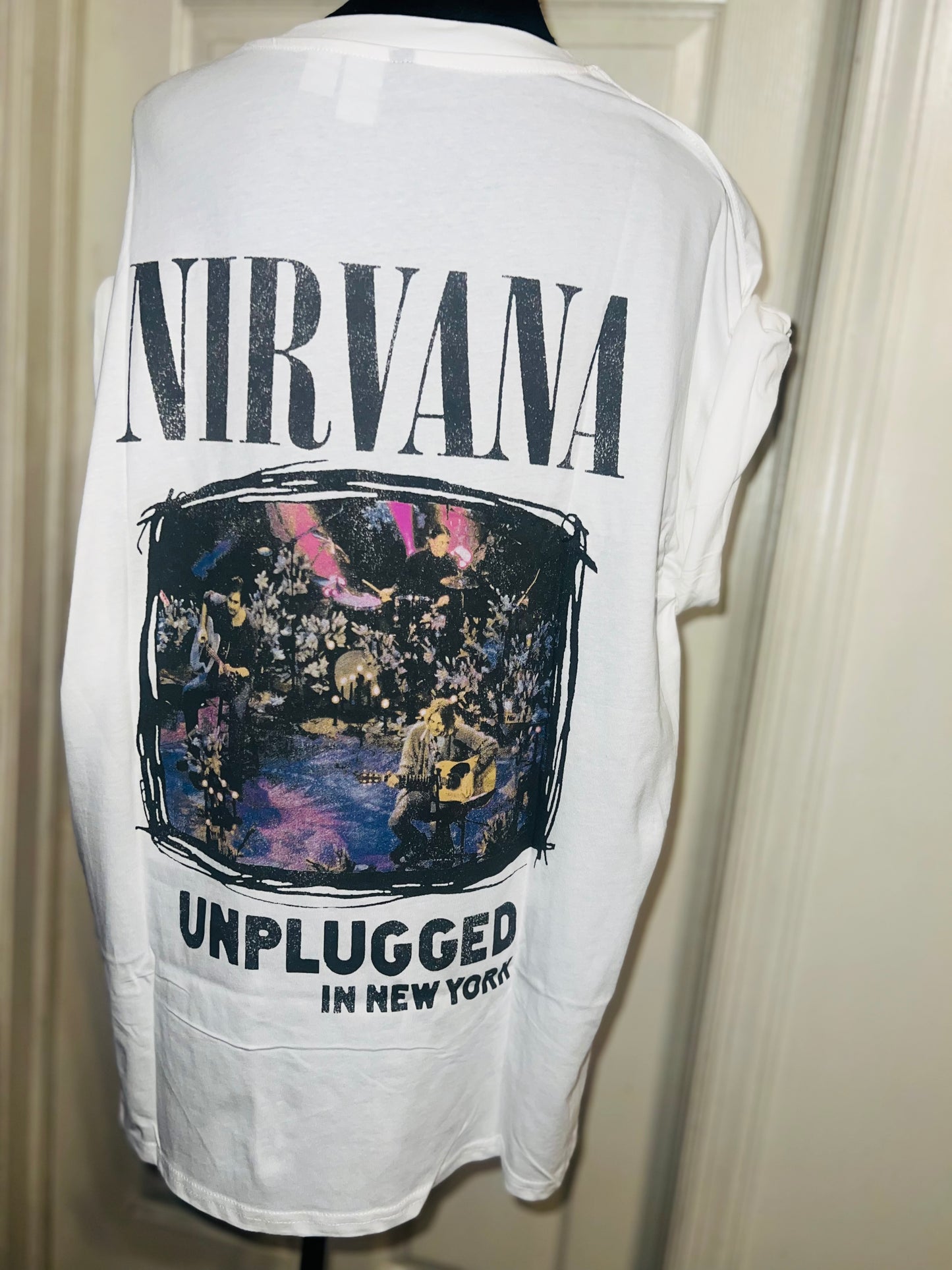 Nirvana Double Sided Oversized Distressed Tee