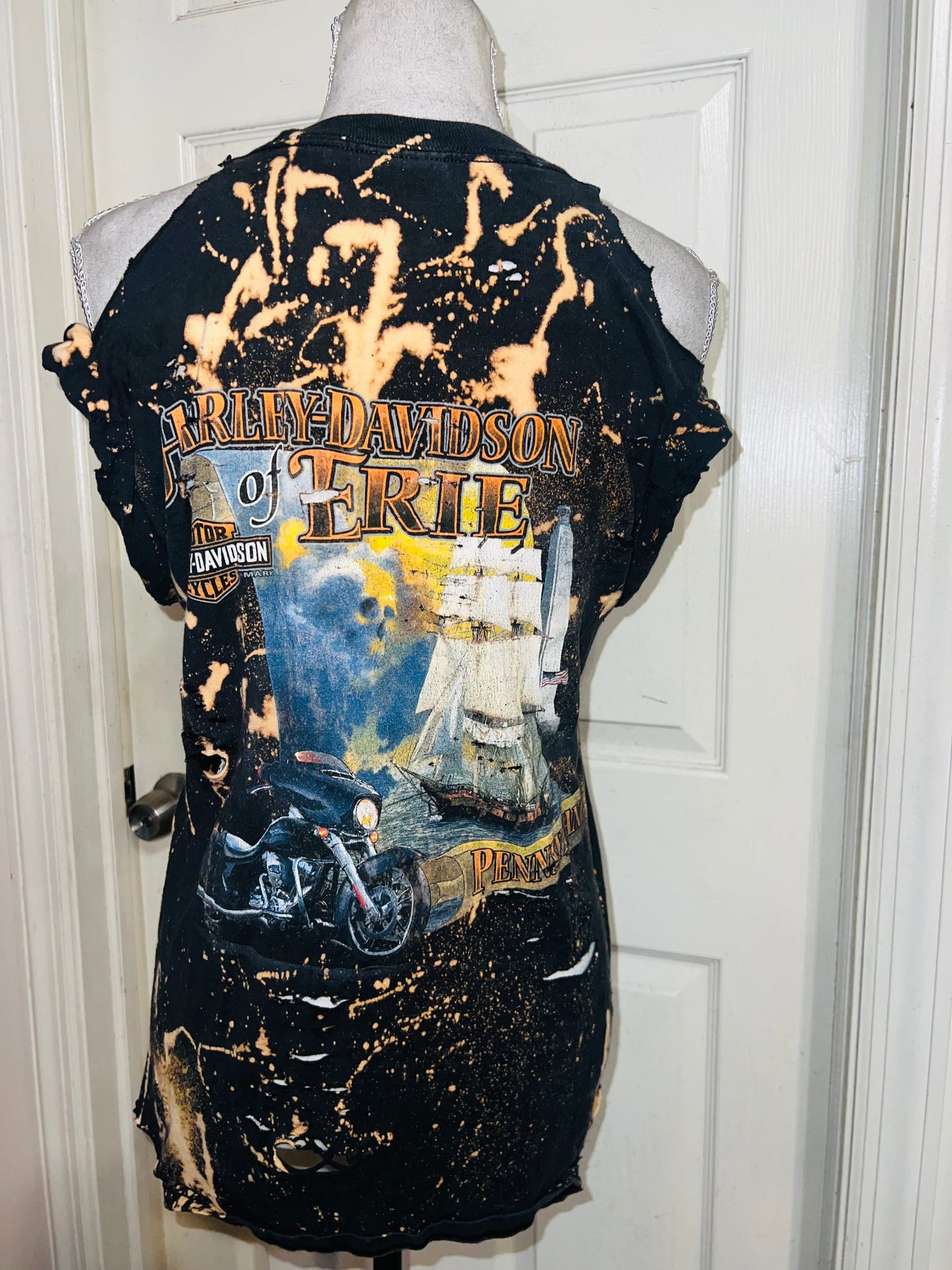 Harley Davidson Bleached Double Sided Distressed Tee