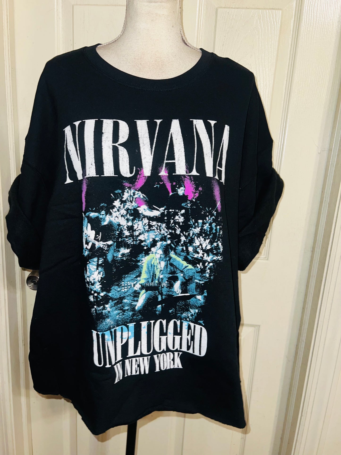 Nirvana Oversized Distressed Sweatshirt Tee