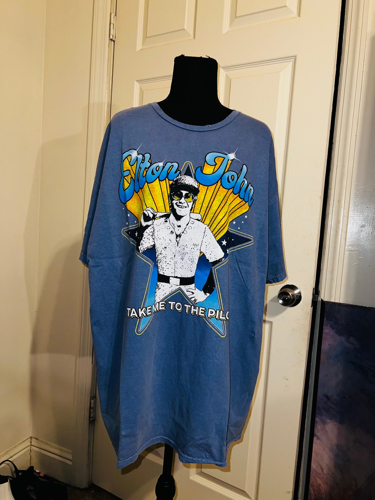 Elton John Oversized Distressed Tee