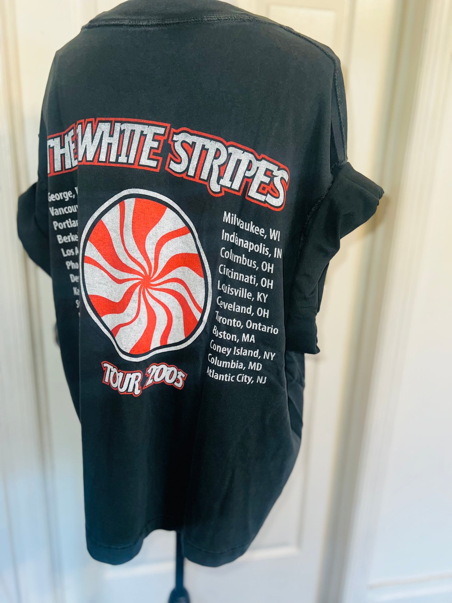 The White Stripes Double Sided Oversized Distressed Tee