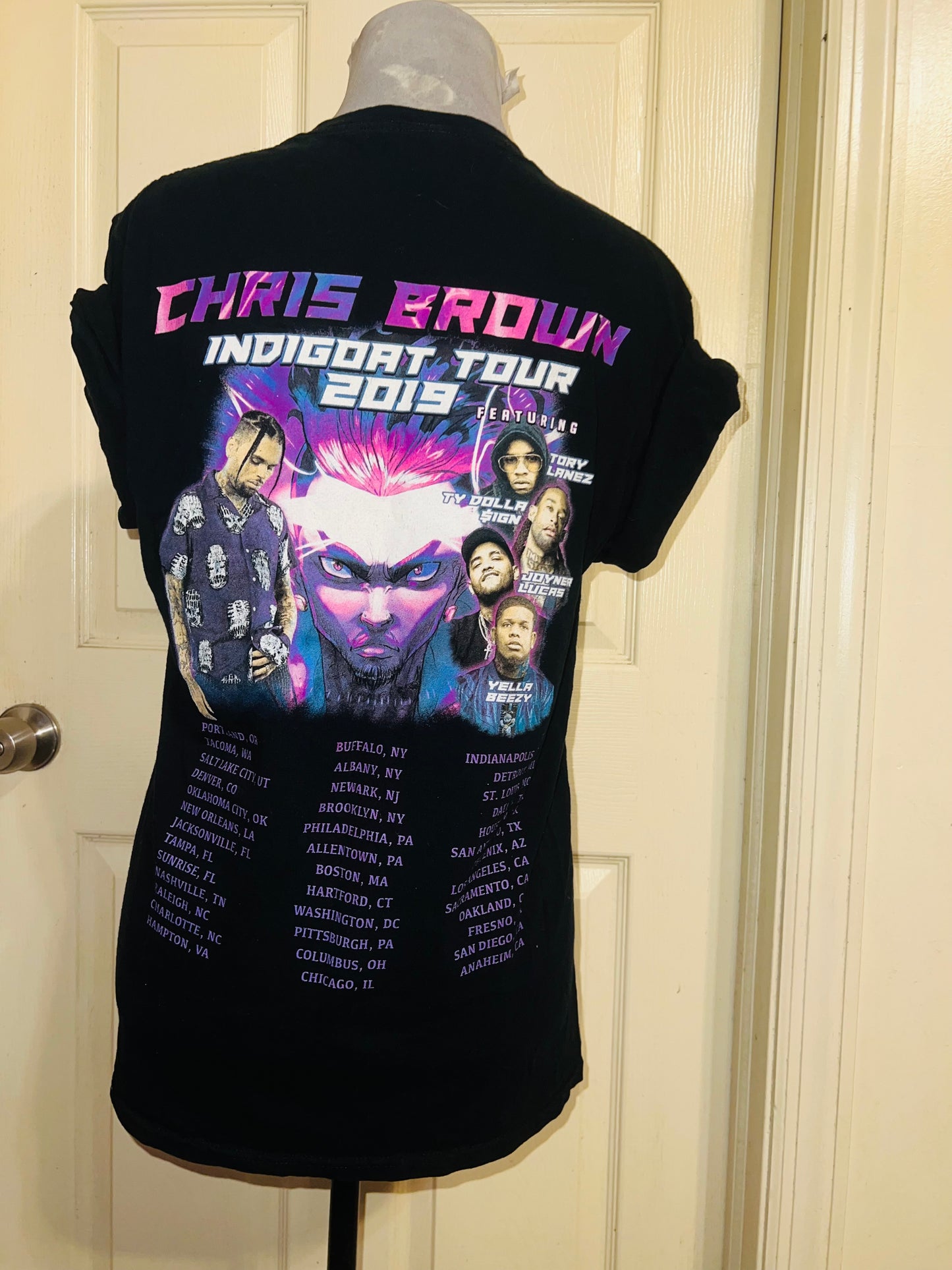 Chris Brown 2019 Double Sided Tour Distressed Tee