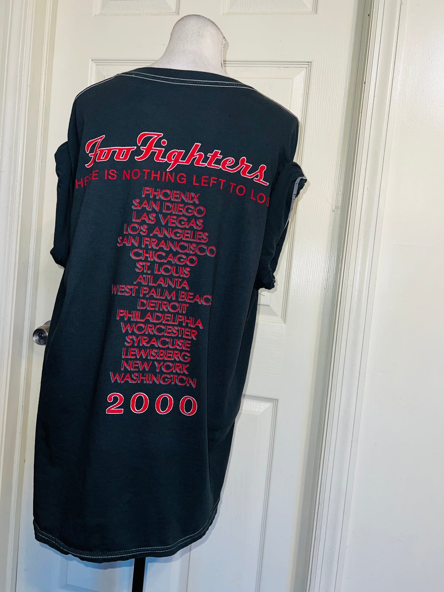 Foo Fighters Double Sided Oversized Distressed Tee