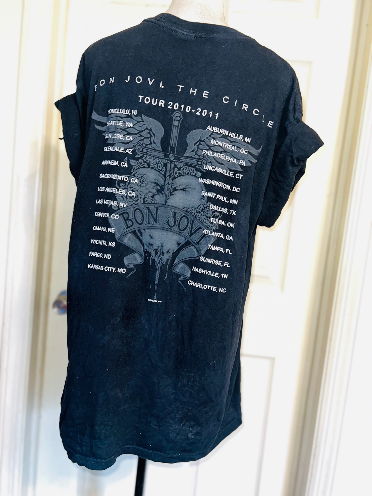 Bon Jovi Double Sided Oversized Distressed Tee