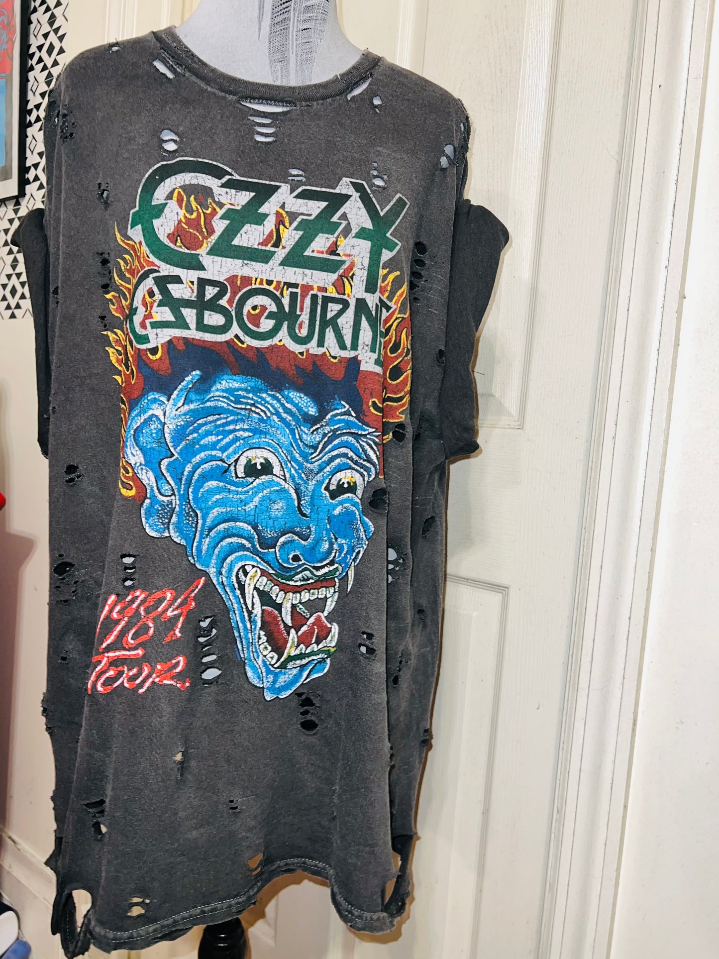 Ozzy Osbourne Double Sided Oversized Distressed Tee