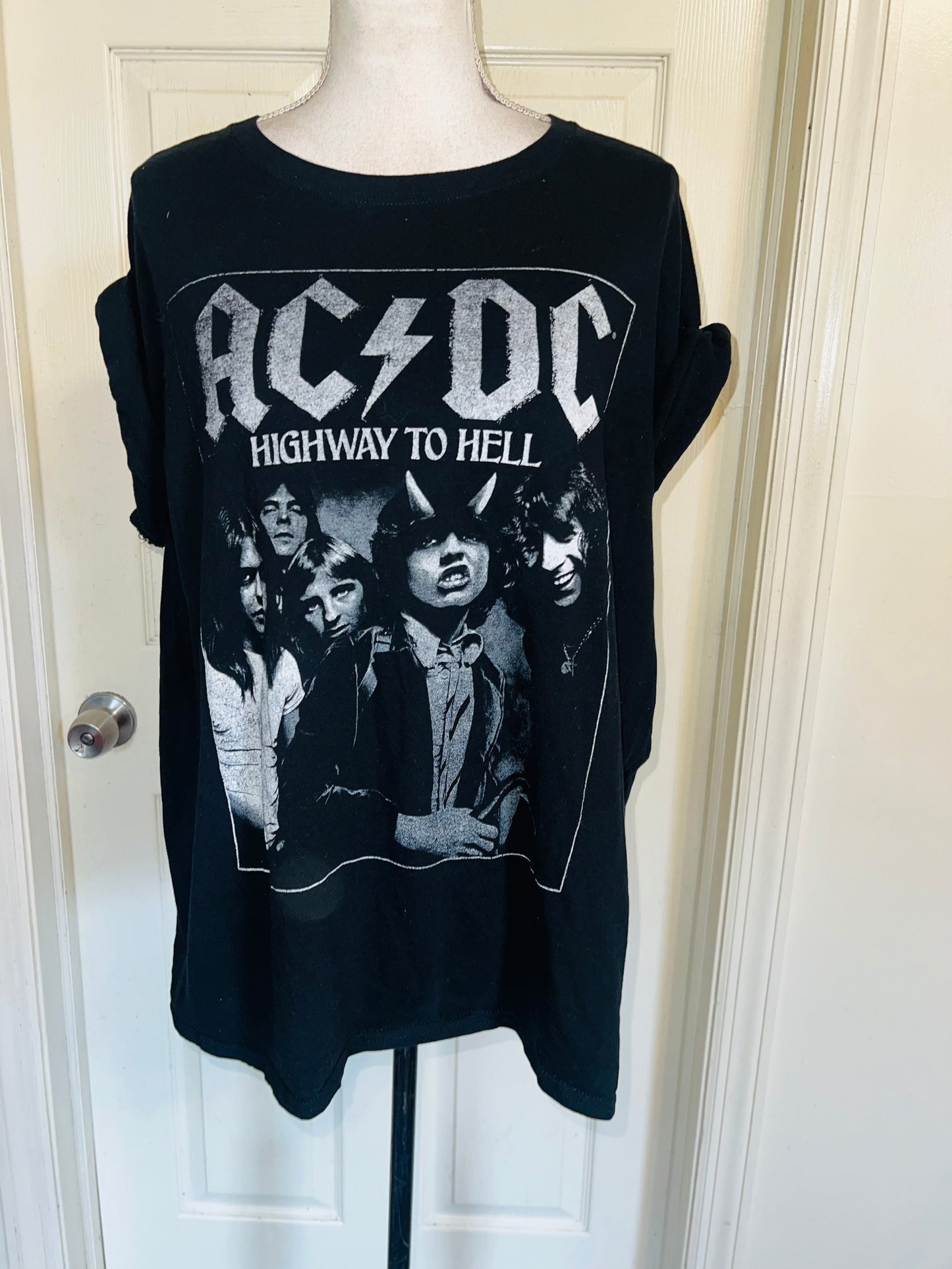AC/DC Highway to Hell Distressed Oversized Tee