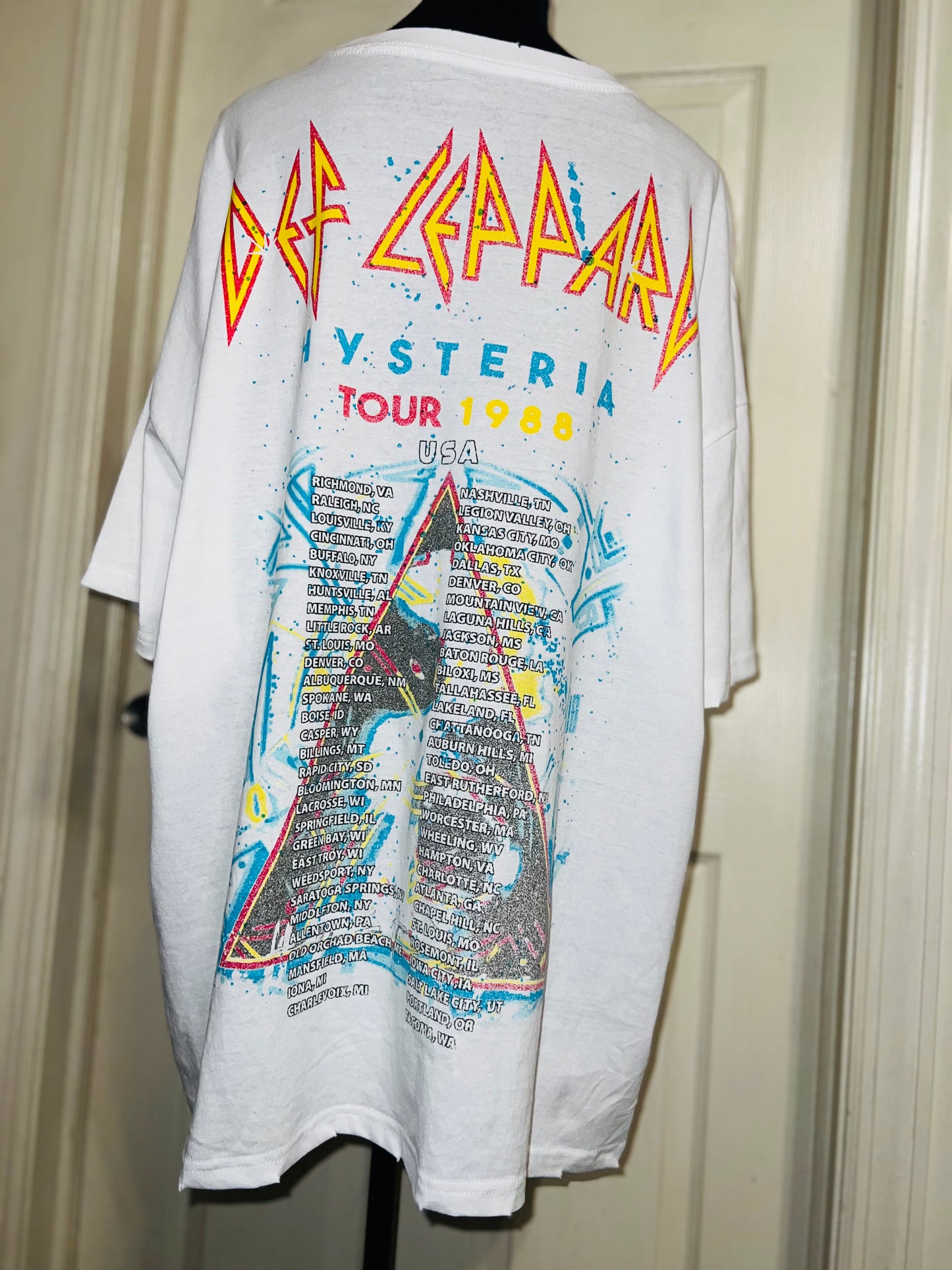 Def Leppard Double Sided Oversized Distressed Tee