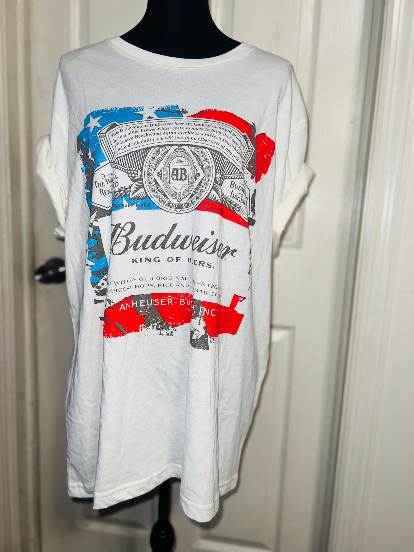 Budweiser USA Oversized Distressed Tee