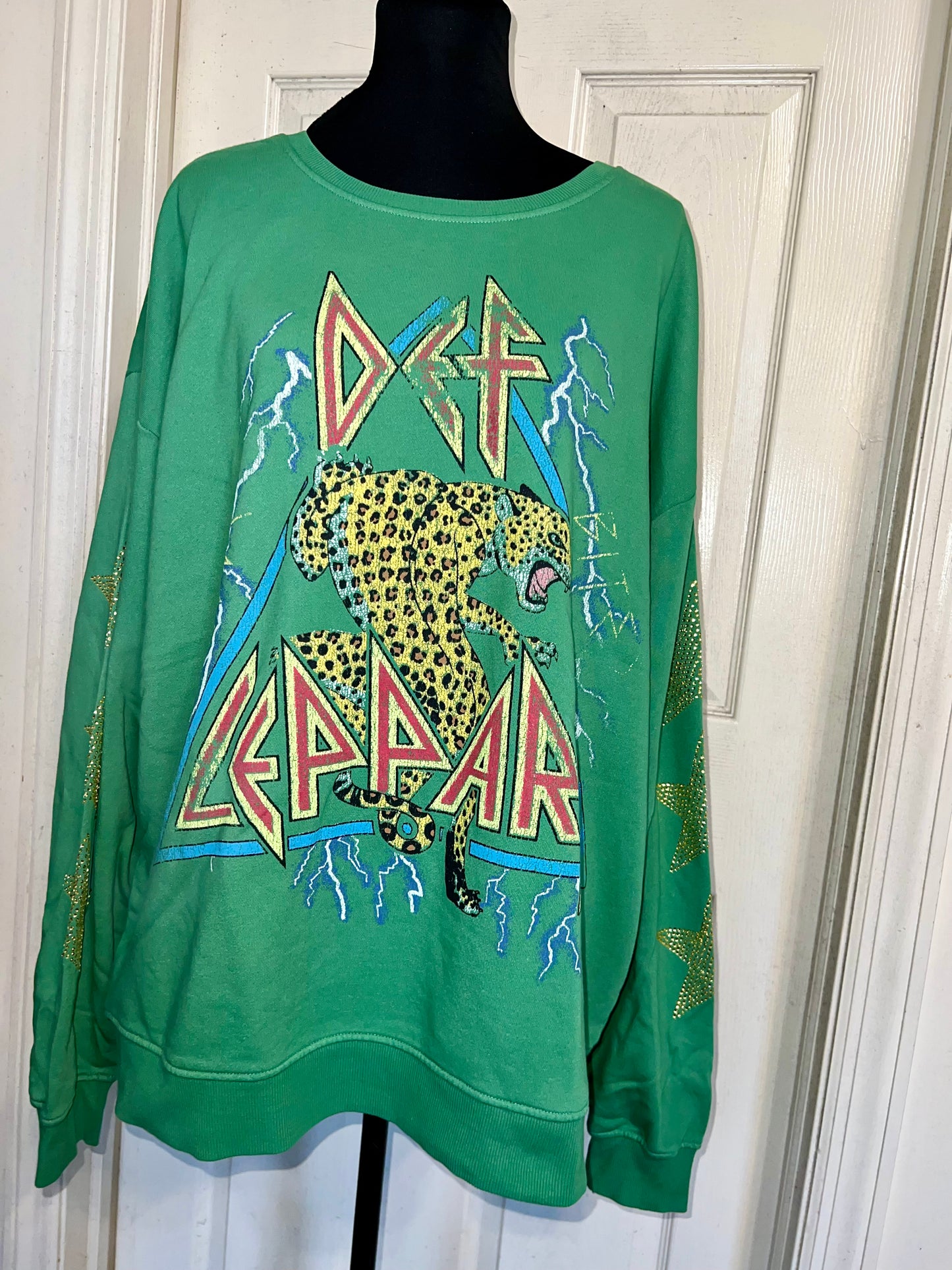 Def Leppard Oversized Distressed Sweatshirt