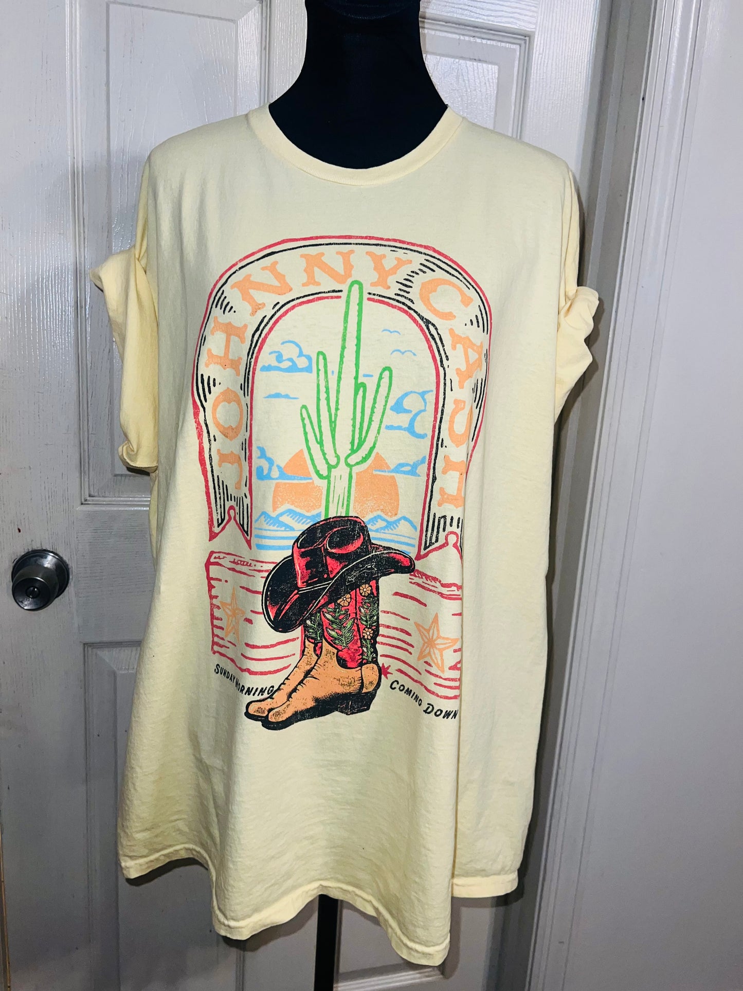 Johnny Cash Oversized Distressed Tee