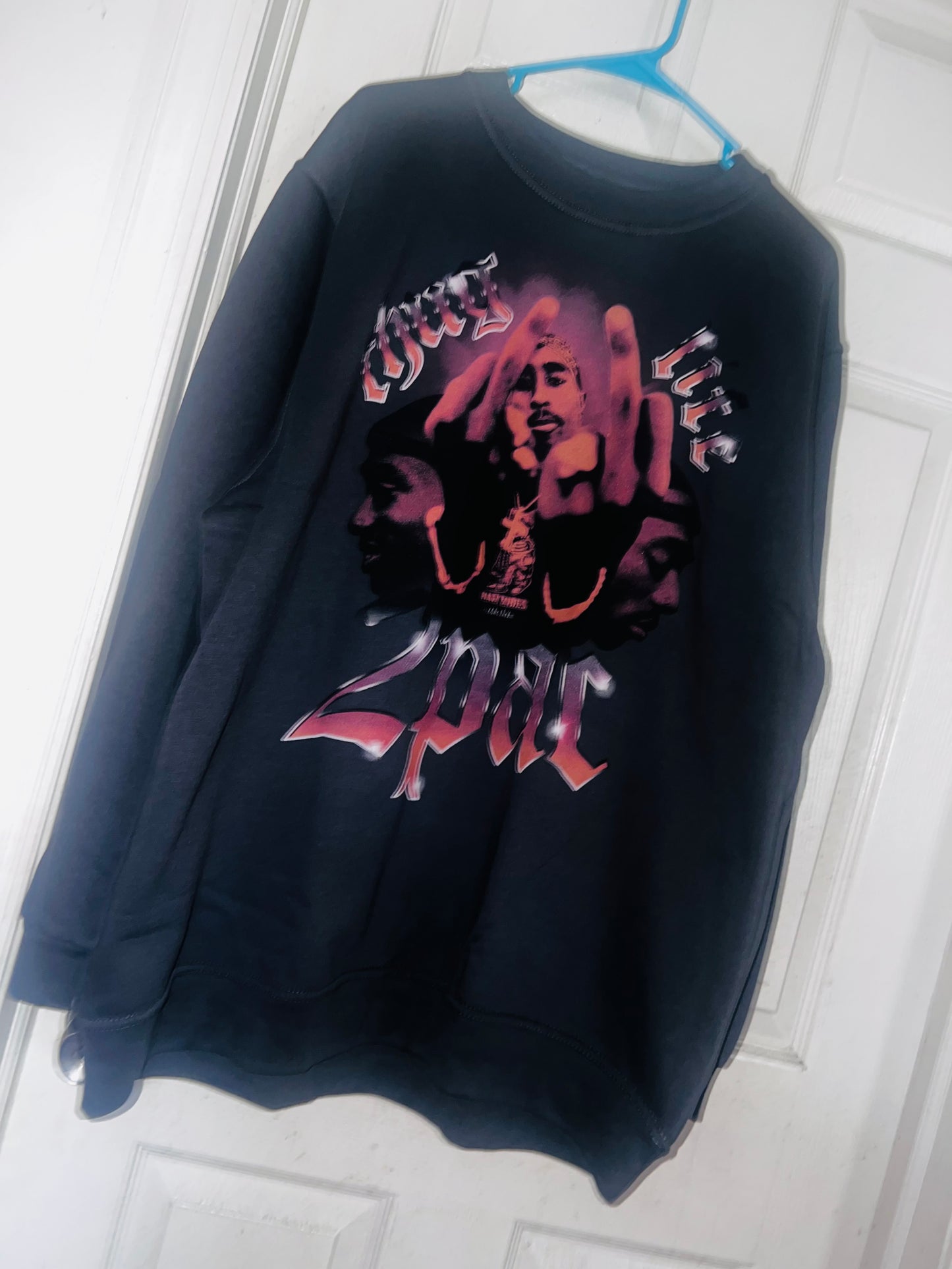 Tupac Oversized Distressed Sweatshirt