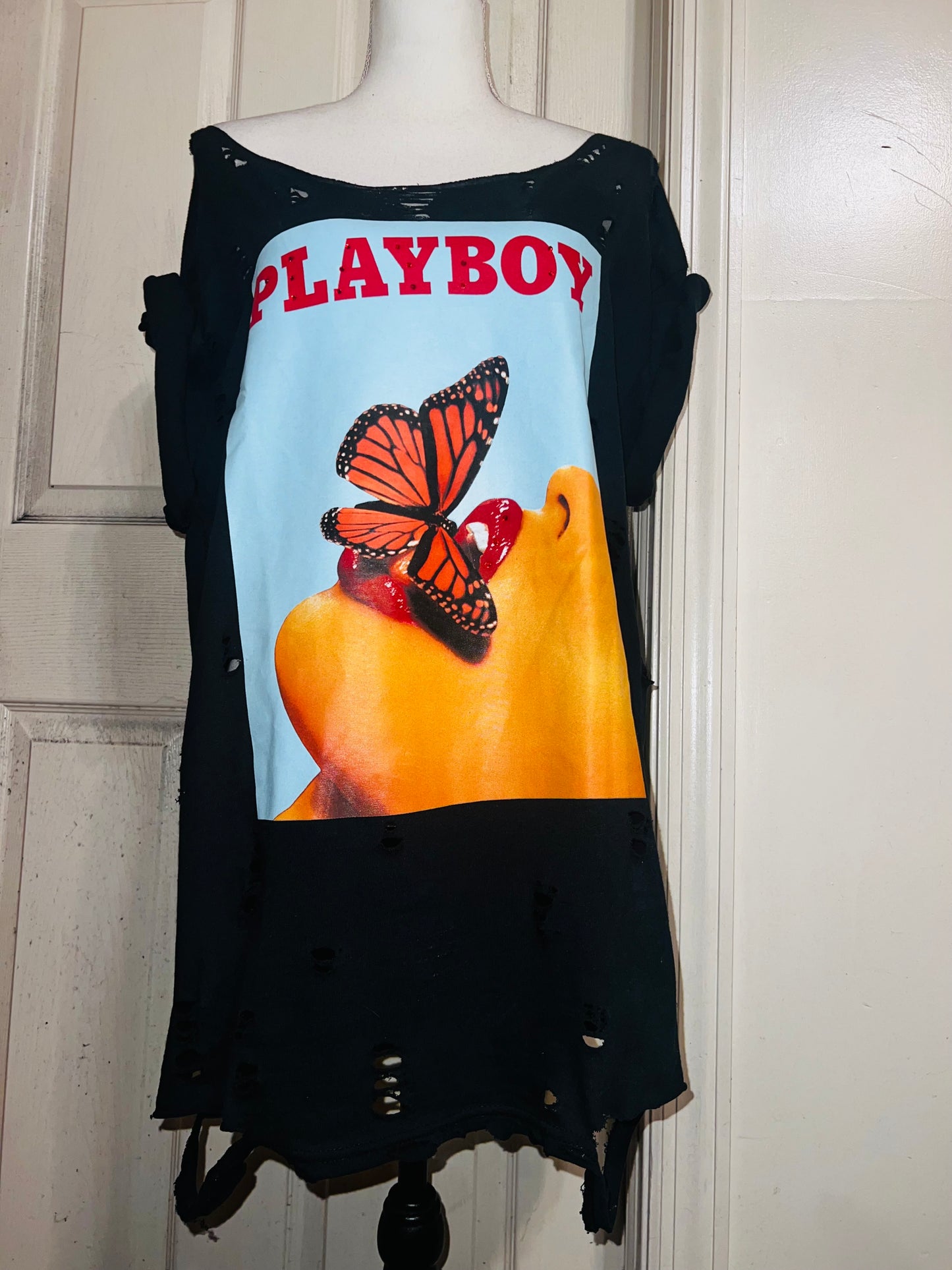 Playboy Oversized Distressed Tee