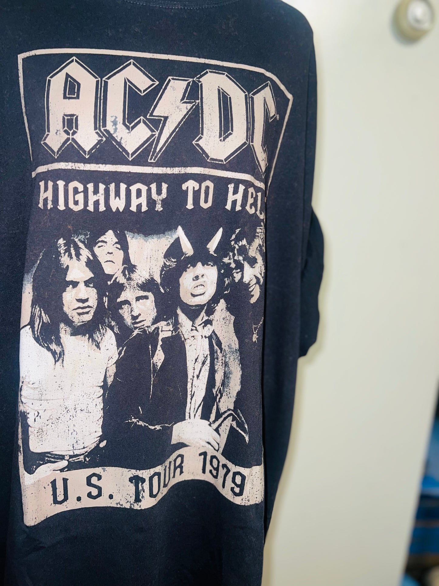 AC/DC Oversized Distressed Tee